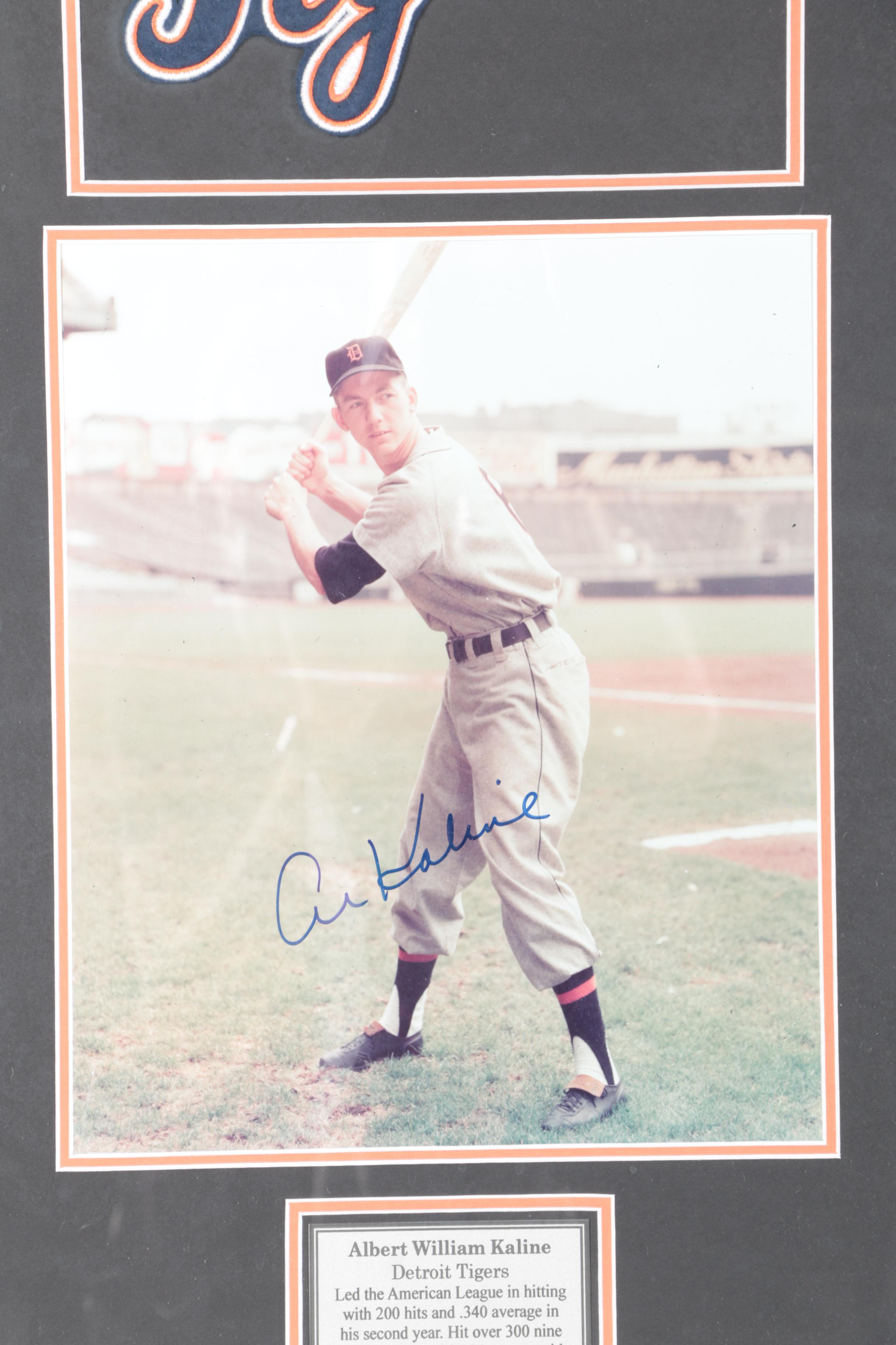 Al Kaline Signed Photo in Framed Display