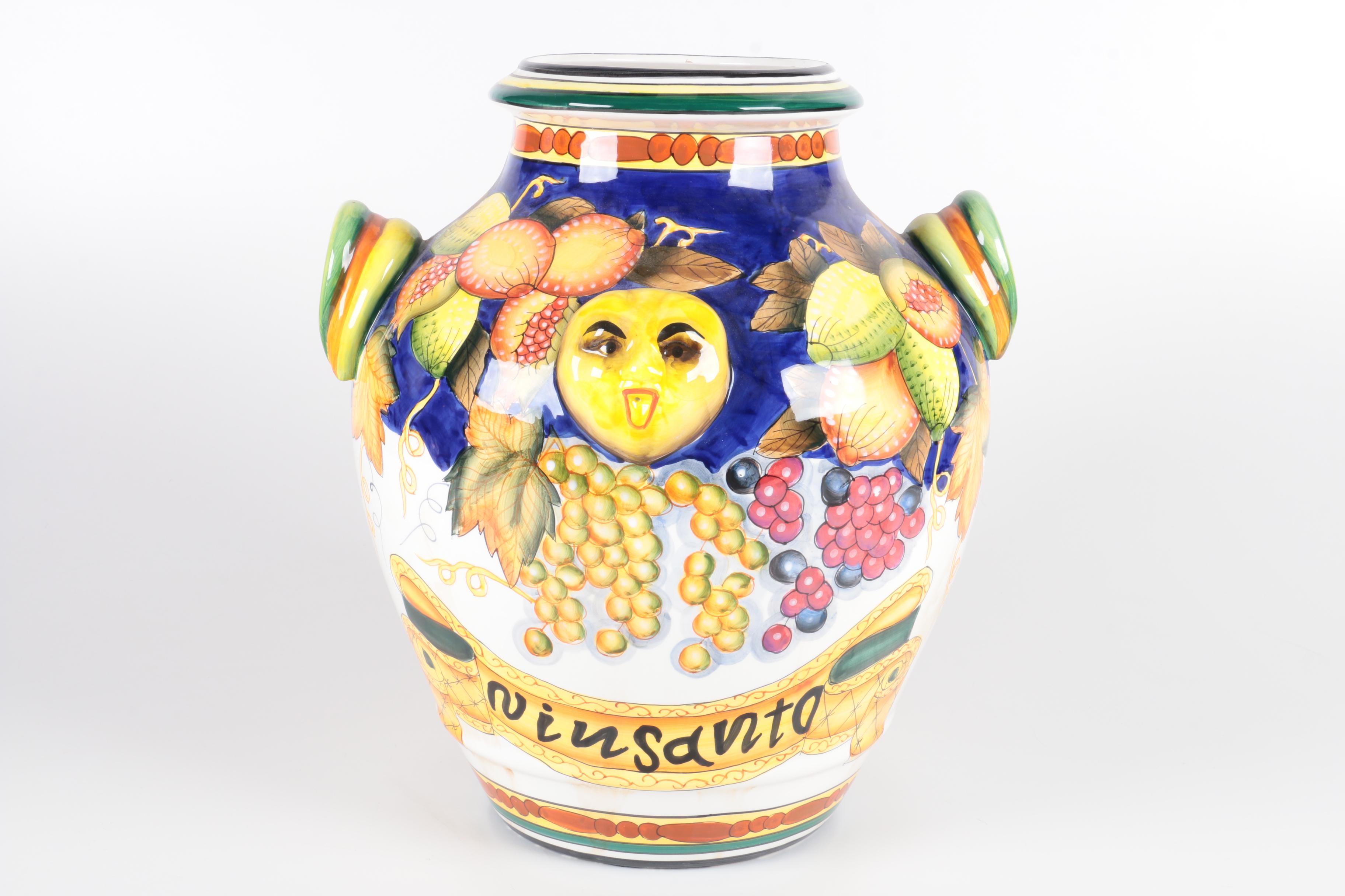 Decorative Hand-Painted Vinsanto Dessert Wine Decanter