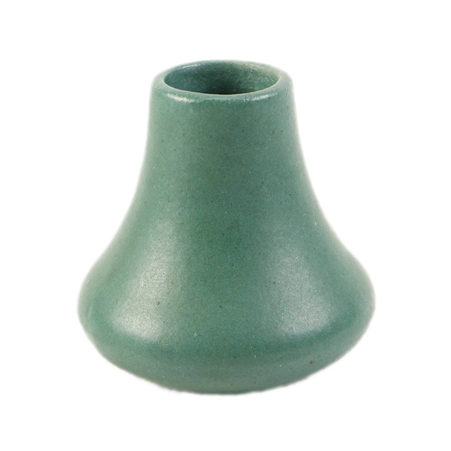 Small Teco-Style Matte Green Vase