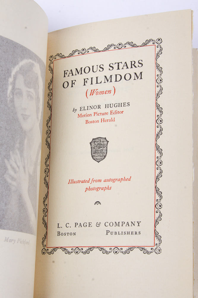 1931 Signed First Edition "Famous Stars of Filmdom (Women)" by Elinor Hughes
