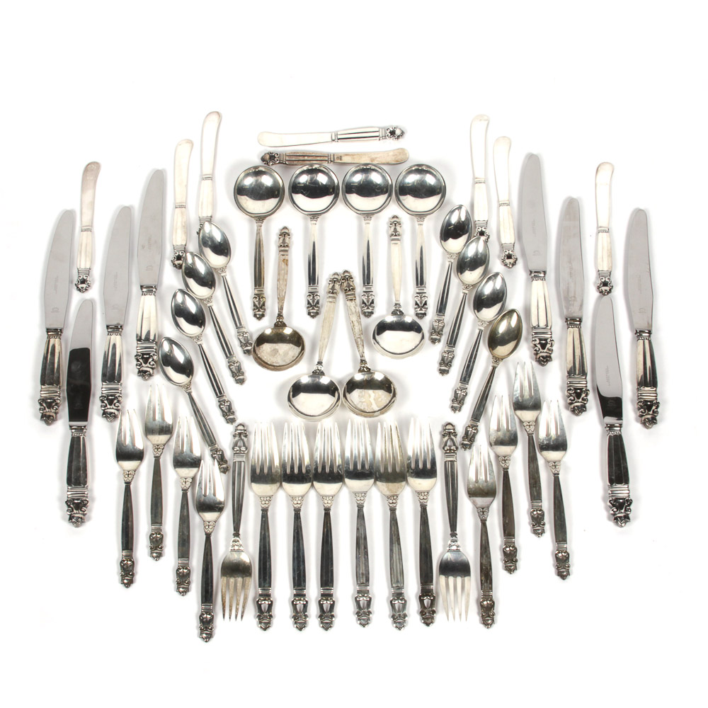 Georg Jensen "Acorn" Sterling Silver Flatware