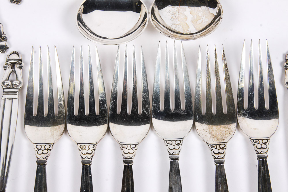 Georg Jensen "Acorn" Sterling Silver Flatware