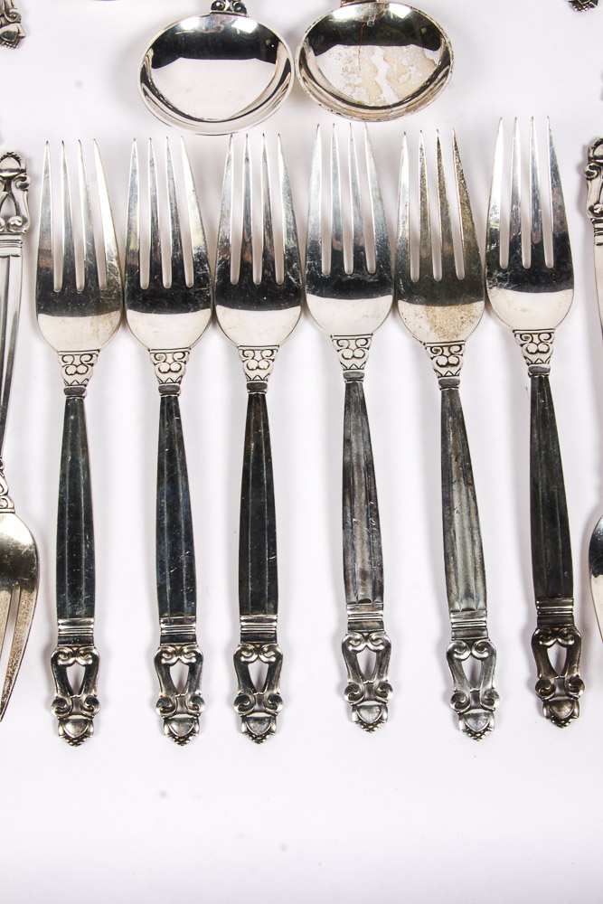 Georg Jensen "Acorn" Sterling Silver Flatware