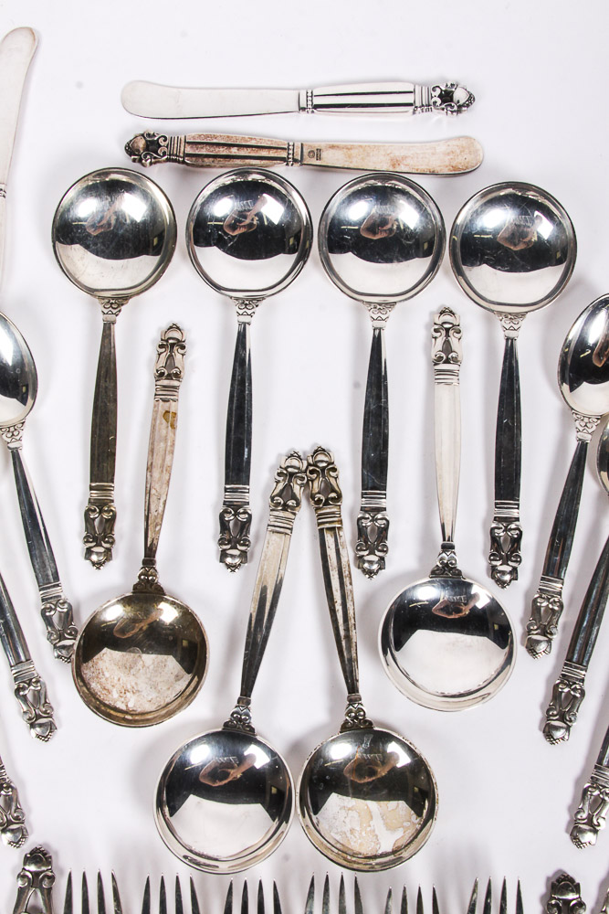 Georg Jensen "Acorn" Sterling Silver Flatware