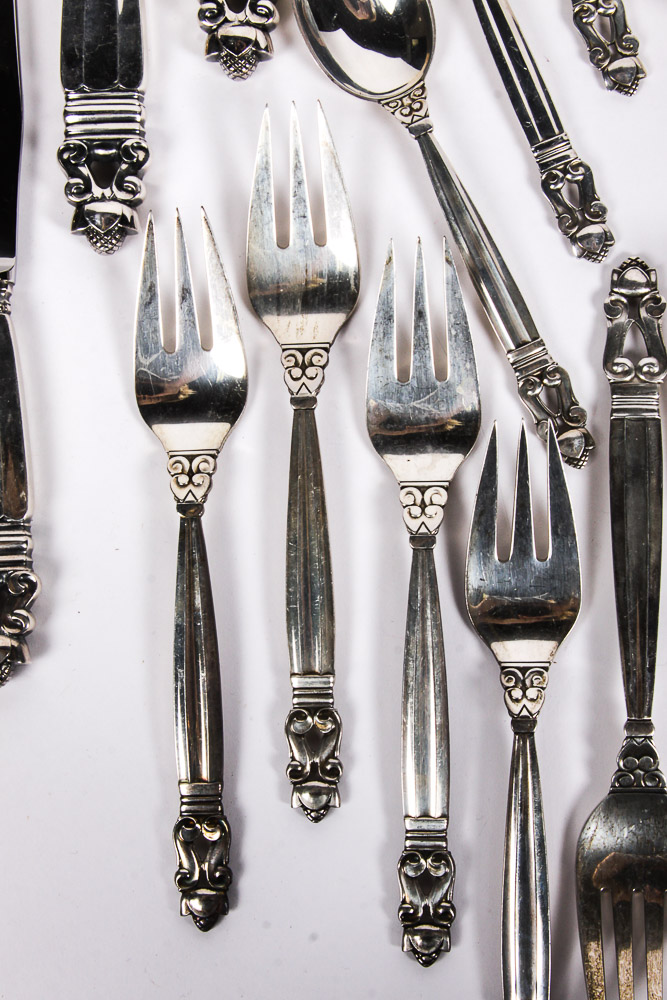 Georg Jensen "Acorn" Sterling Silver Flatware