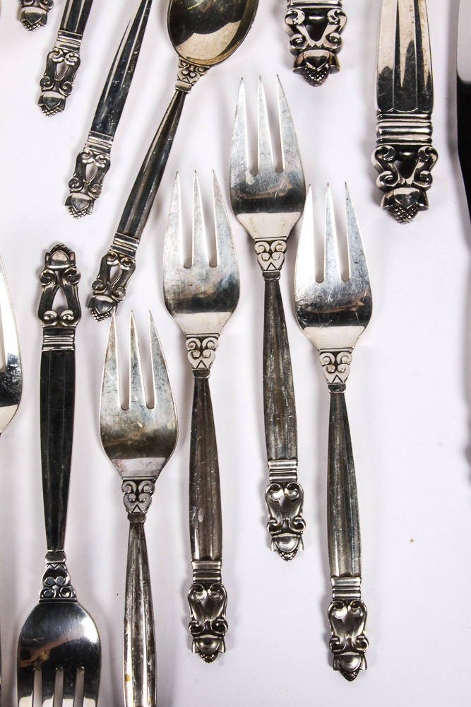 Georg Jensen "Acorn" Sterling Silver Flatware