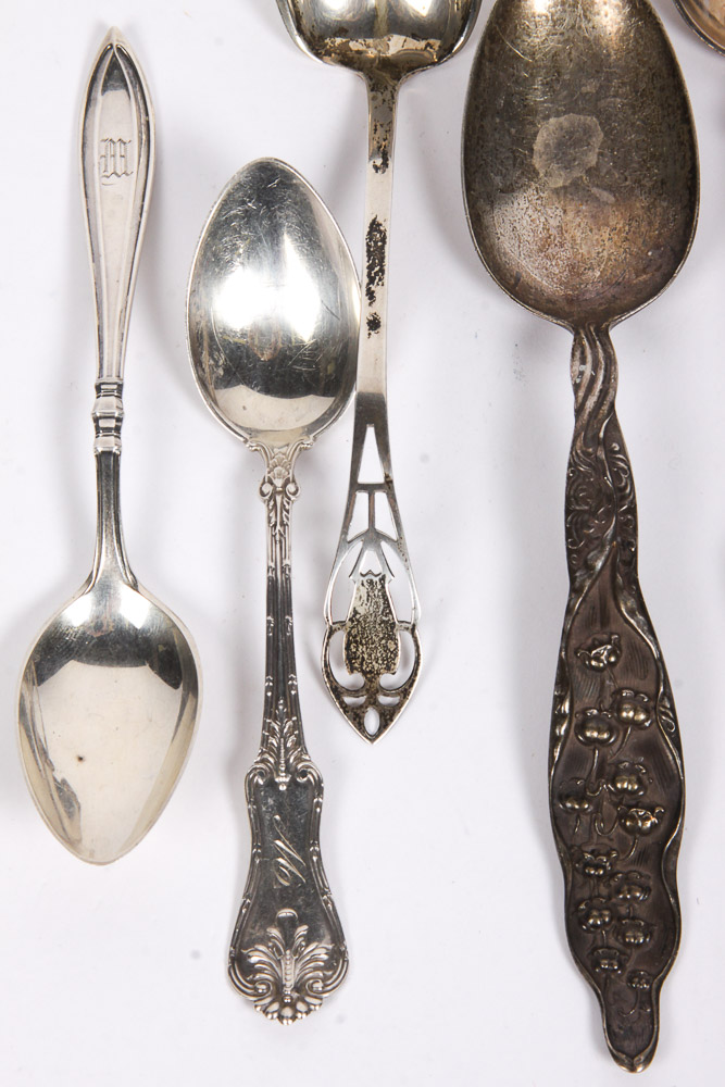 Roger Williams Silver Co. Sterling Spoon with Additional Spoons