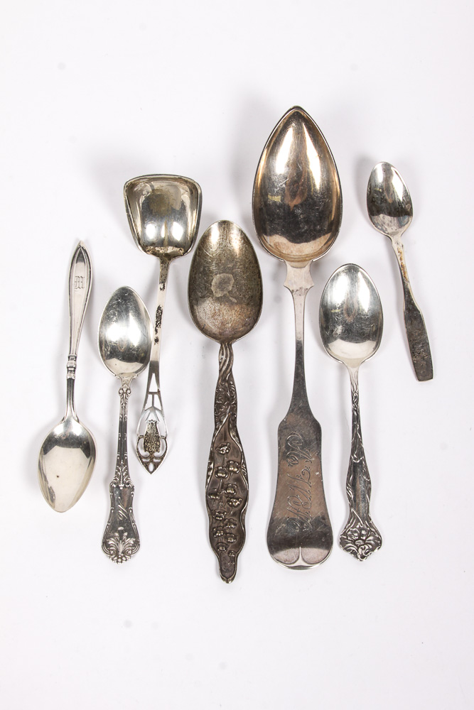 Roger Williams Silver Co. Sterling Spoon with Additional Spoons