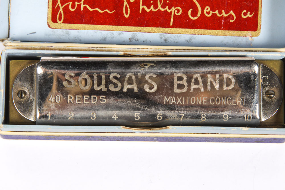 Vintage M. Hohner and John Philip Sousa Harmonicas