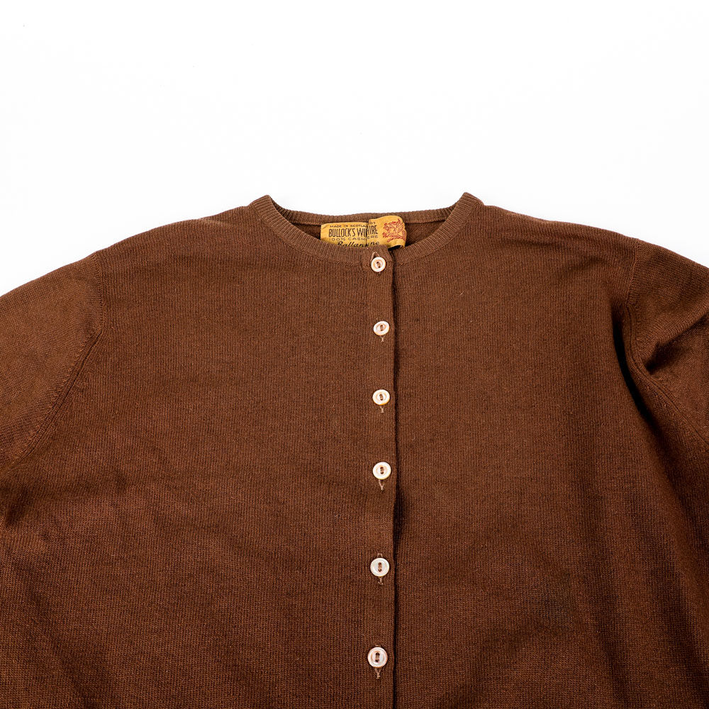 1940s Vintage Ballantyne of Peebles Brown Cashmere Cardigan