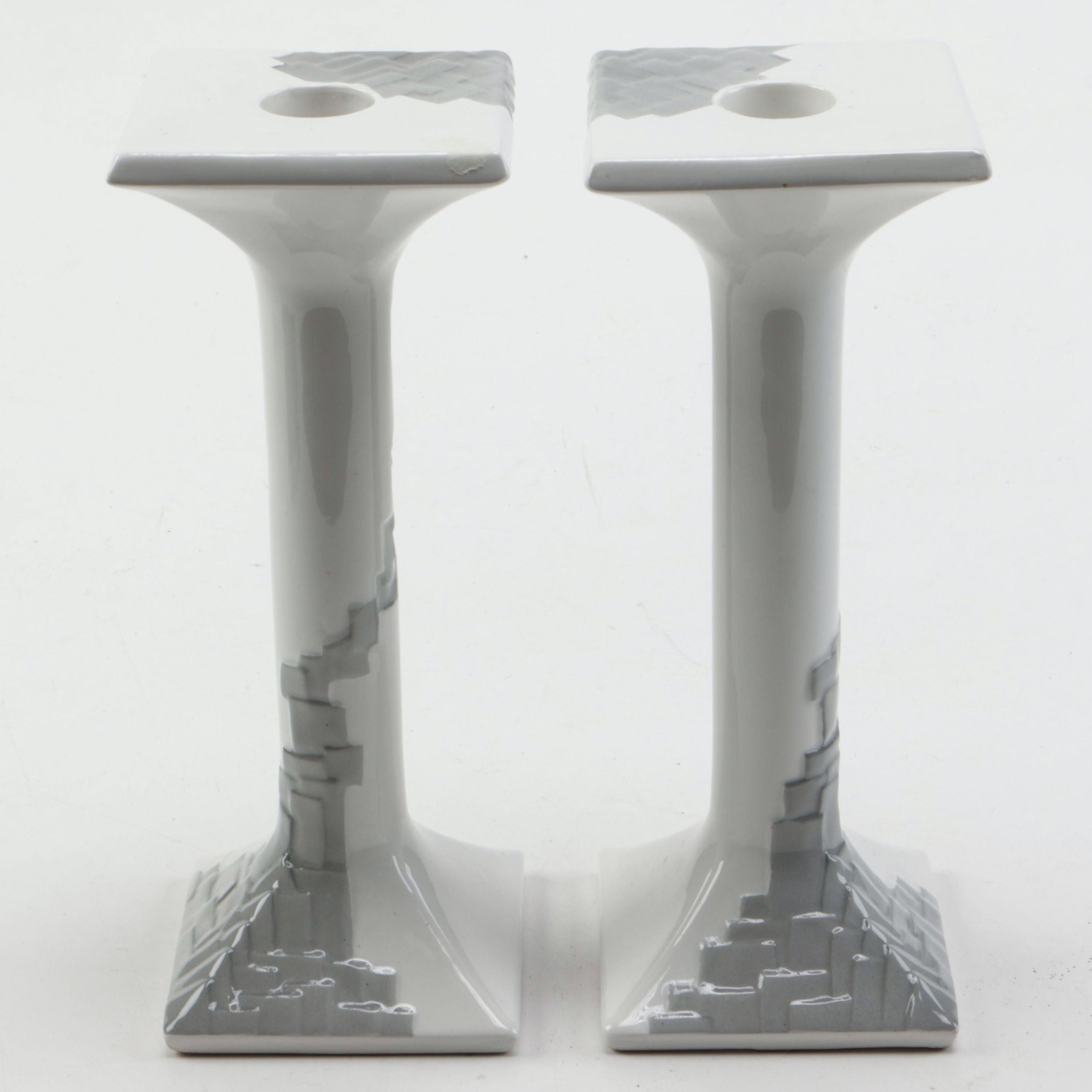 Opus by Shafford Ceramic Candlesticks