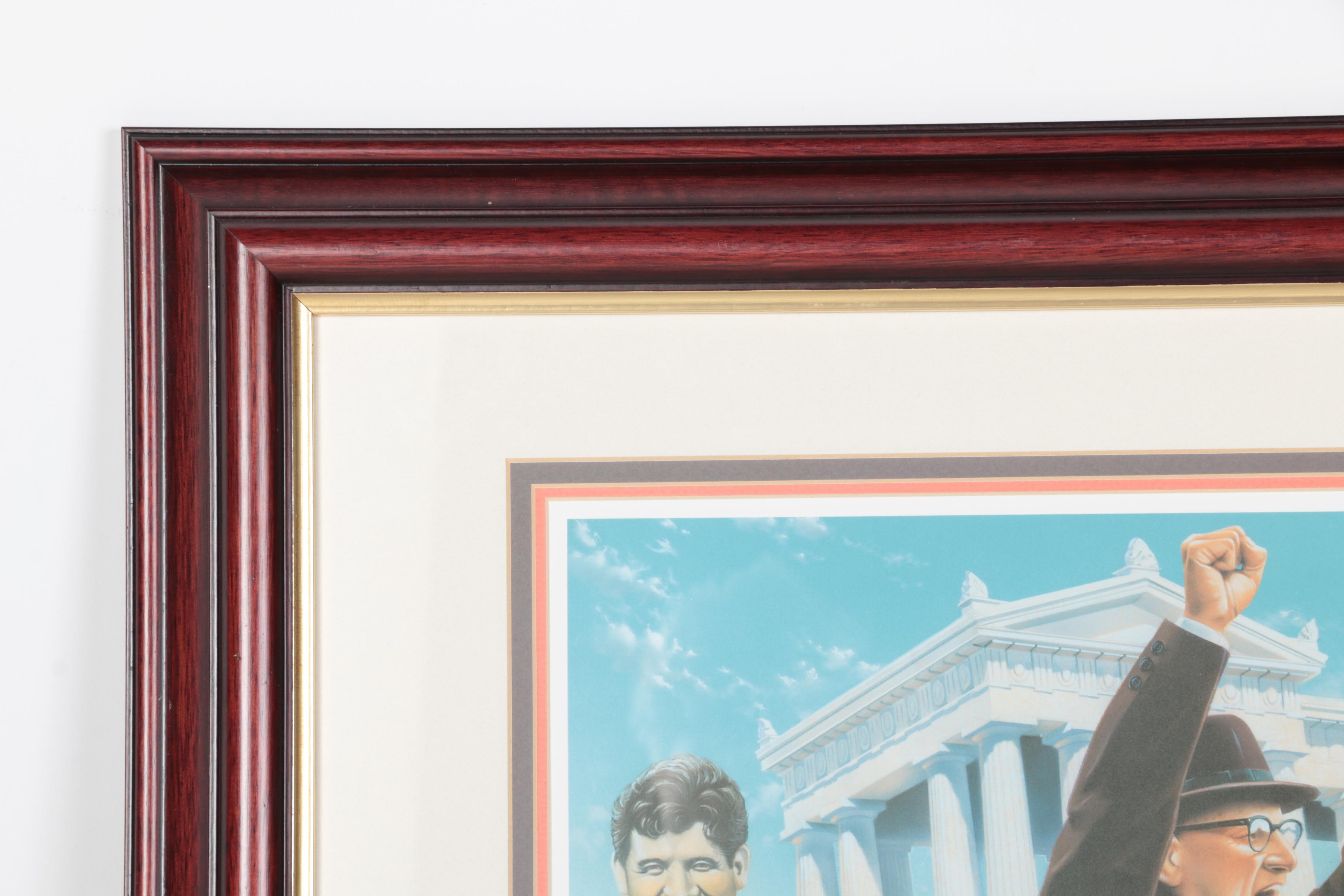 Chicago Bears Signed 75th Anniversary Offset Lithograph