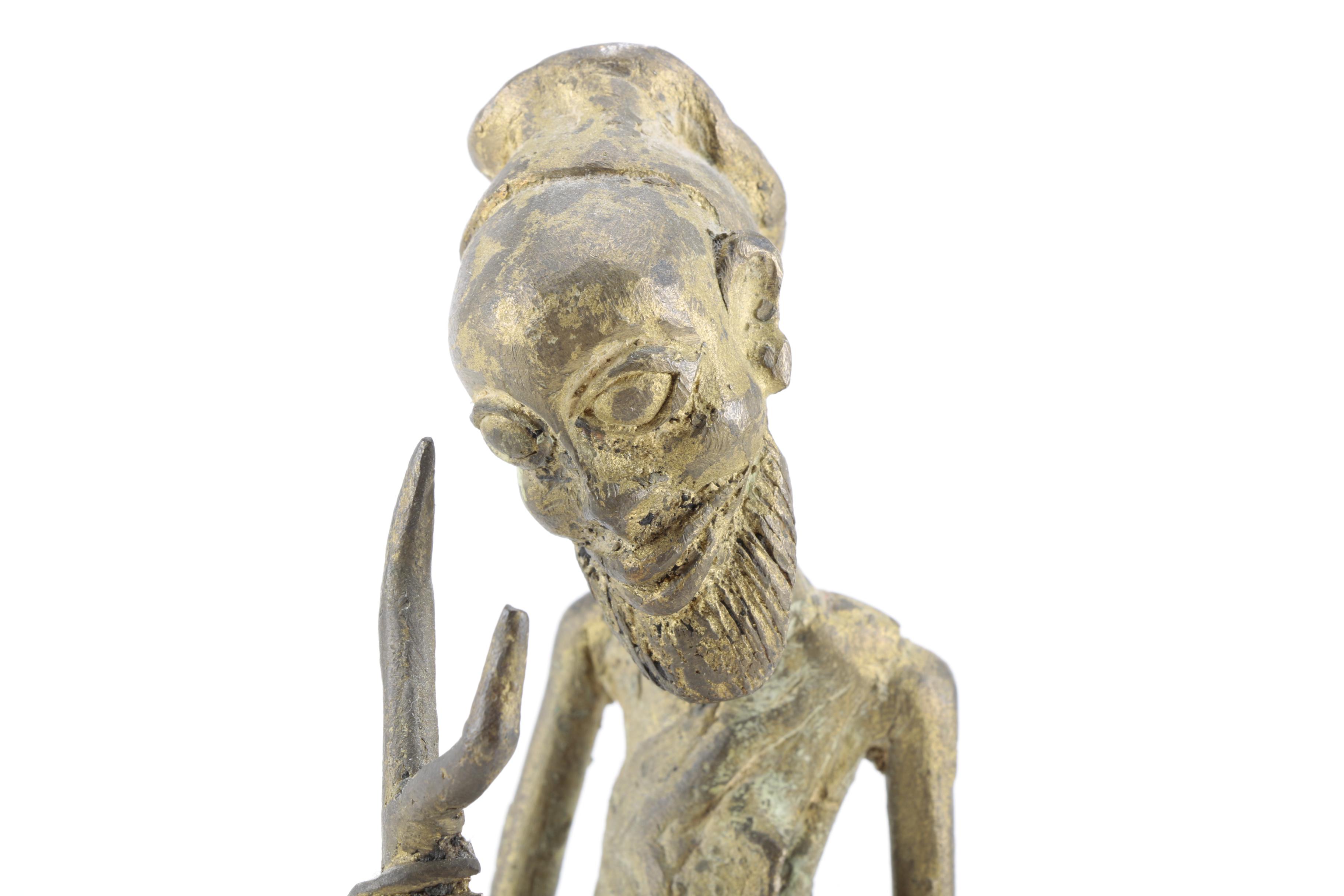 African Metal Shepherd Sculpture