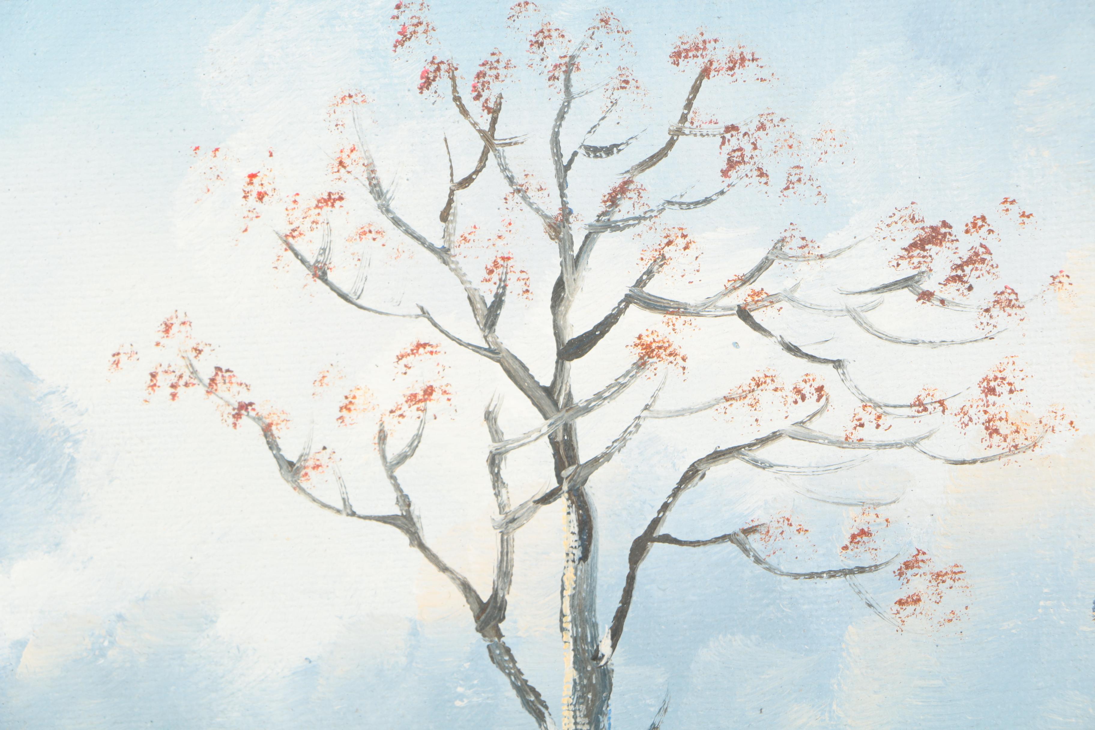 W. Chapman Oil Painting of a Wintry Landscape