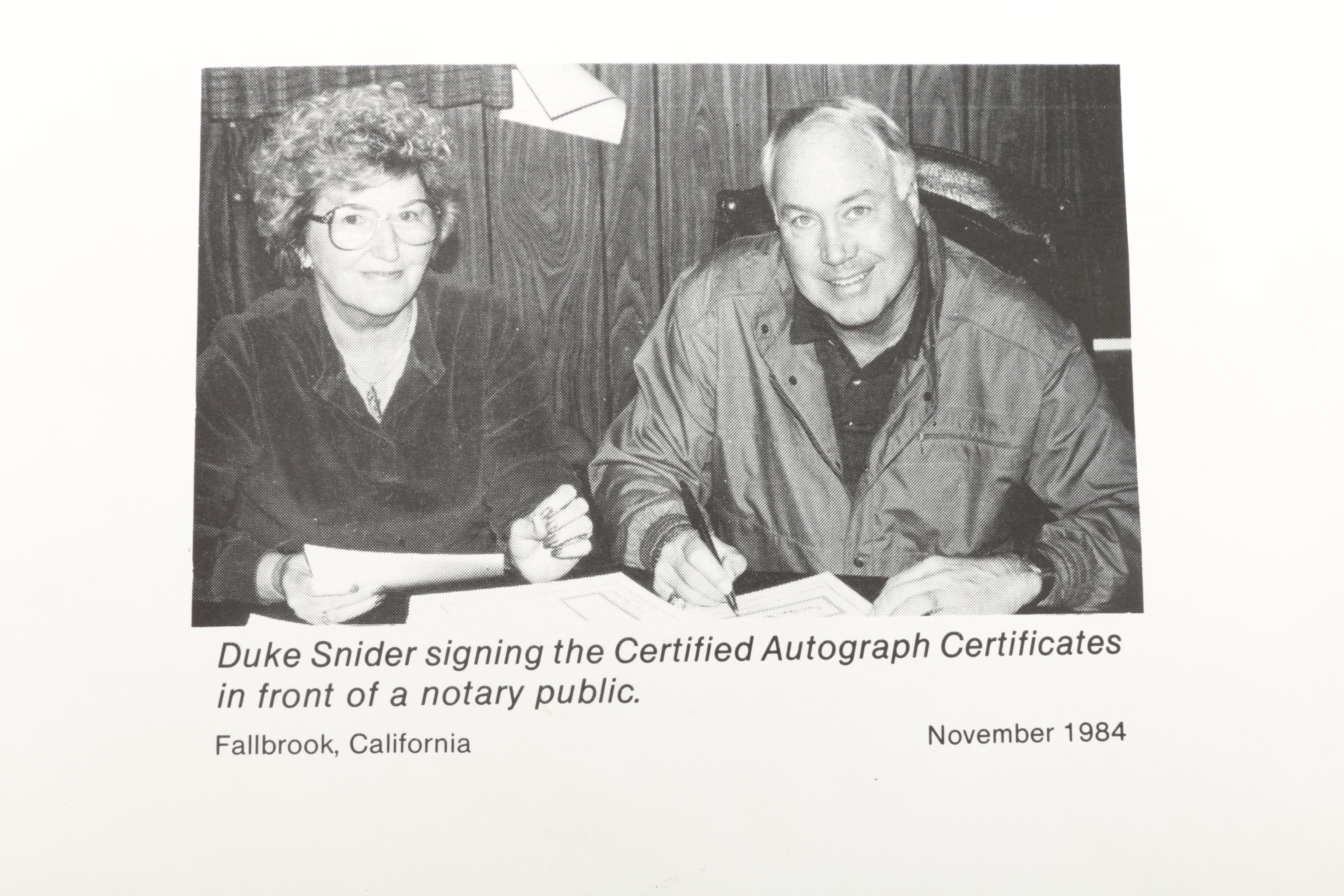 Framed Duke Snider Autograph and Achievements