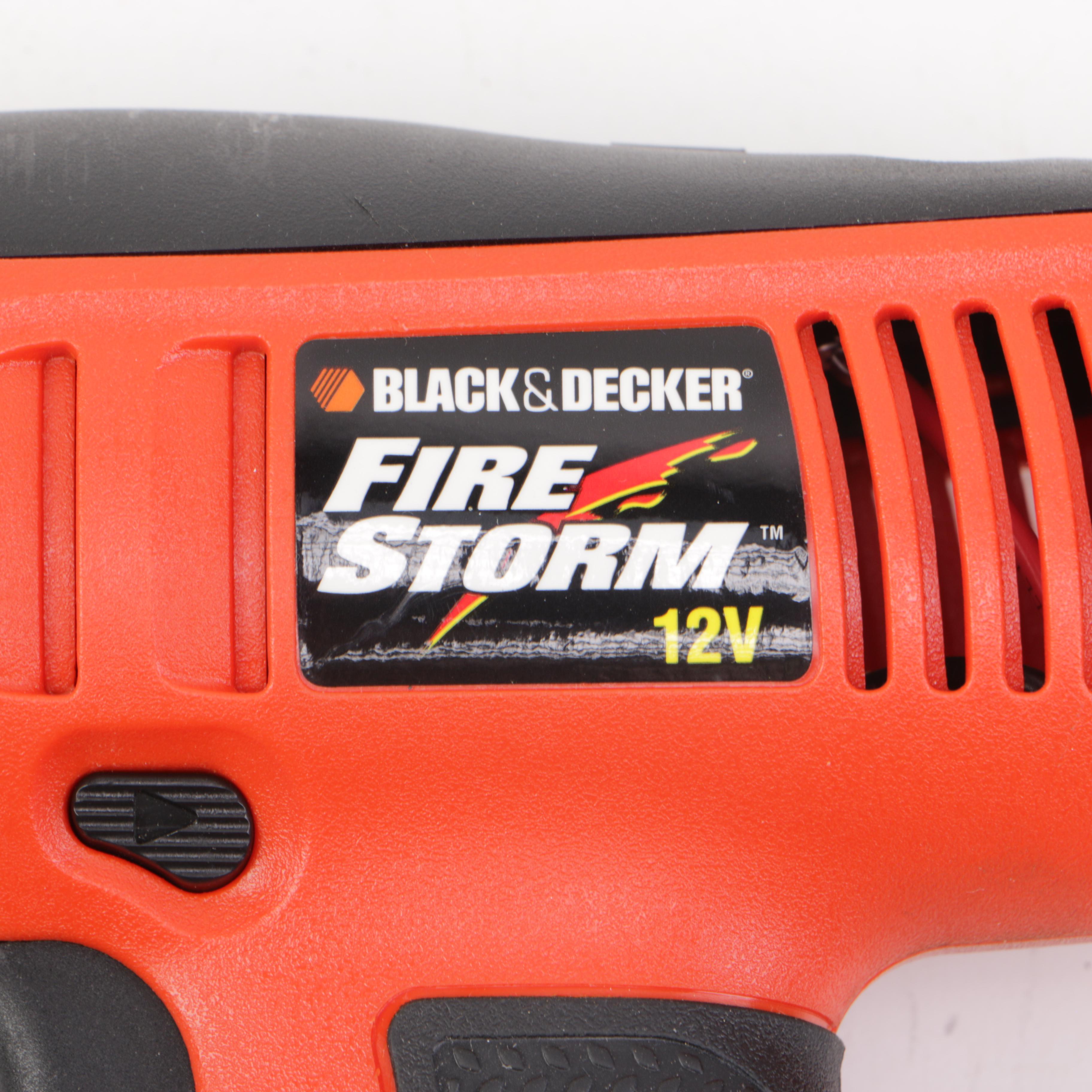Black & Decker "Fire Storm" 12V Power Drill Set