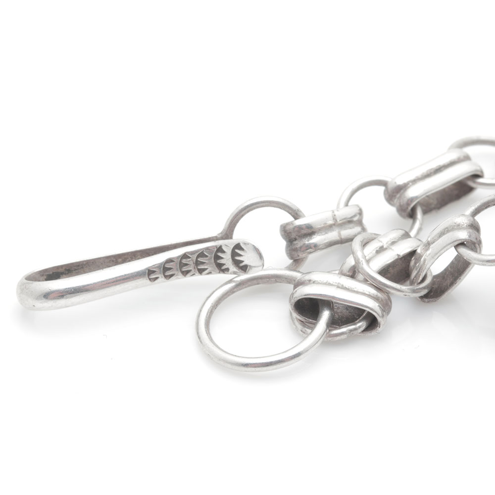 Sara Platero Navajo Diné Sterling Silver Black Onyx Concho Necklace