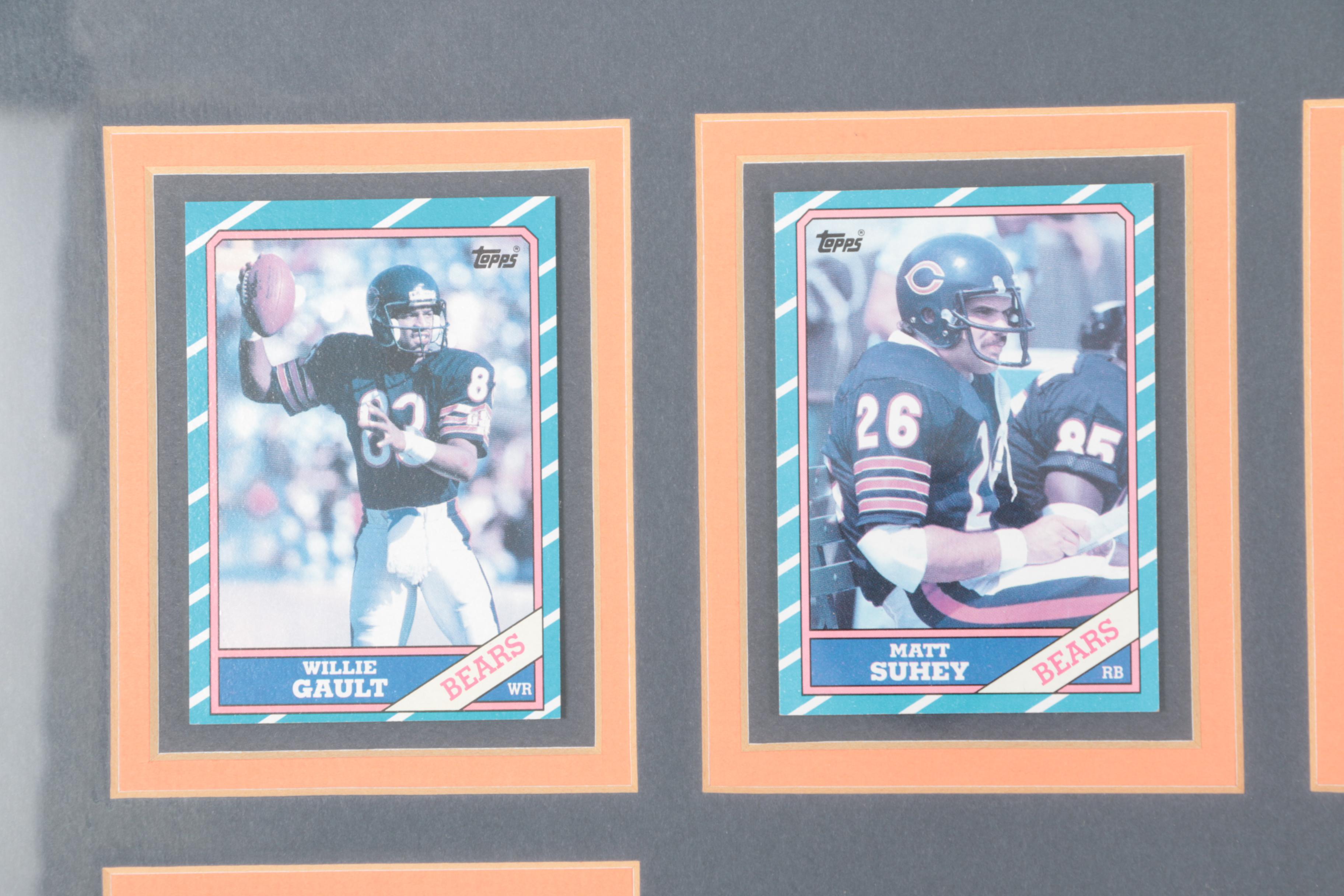 Framed Chicago Bears Newspaper and Cards