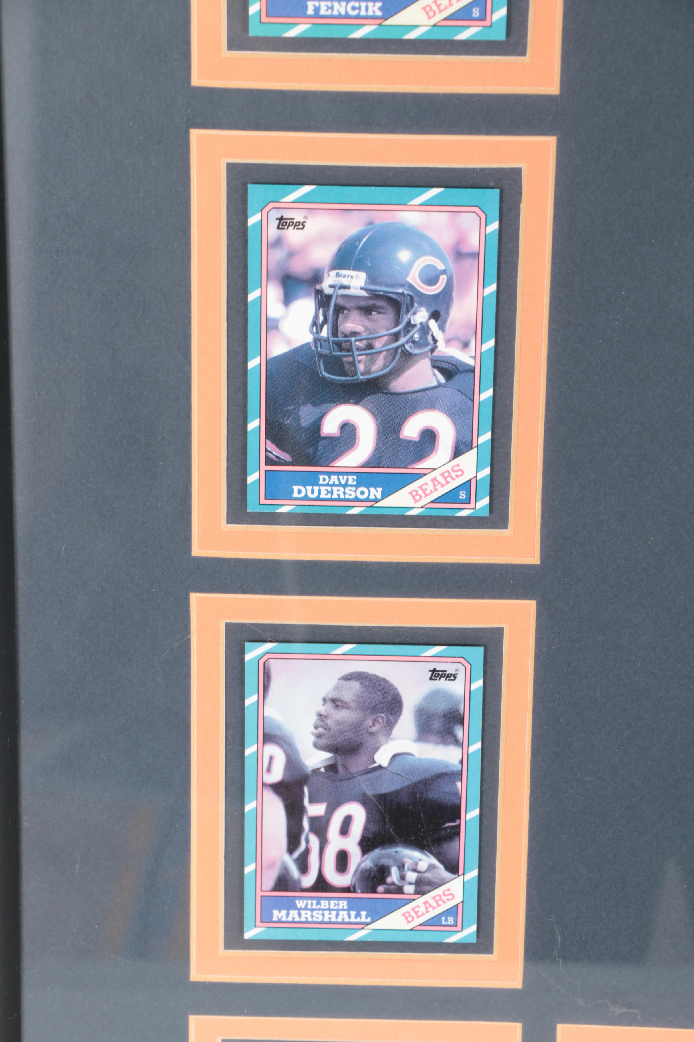 Framed Chicago Bears Newspaper and Cards