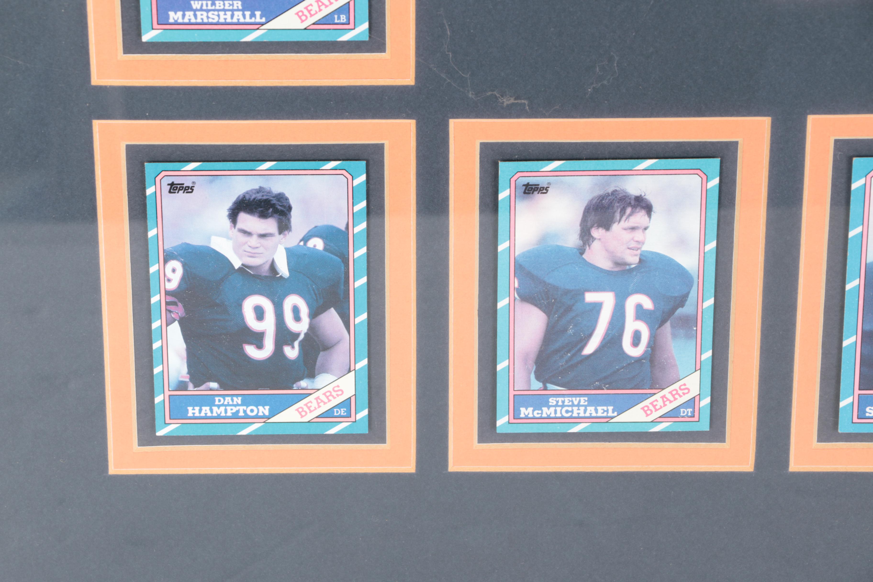 Framed Chicago Bears Newspaper and Cards