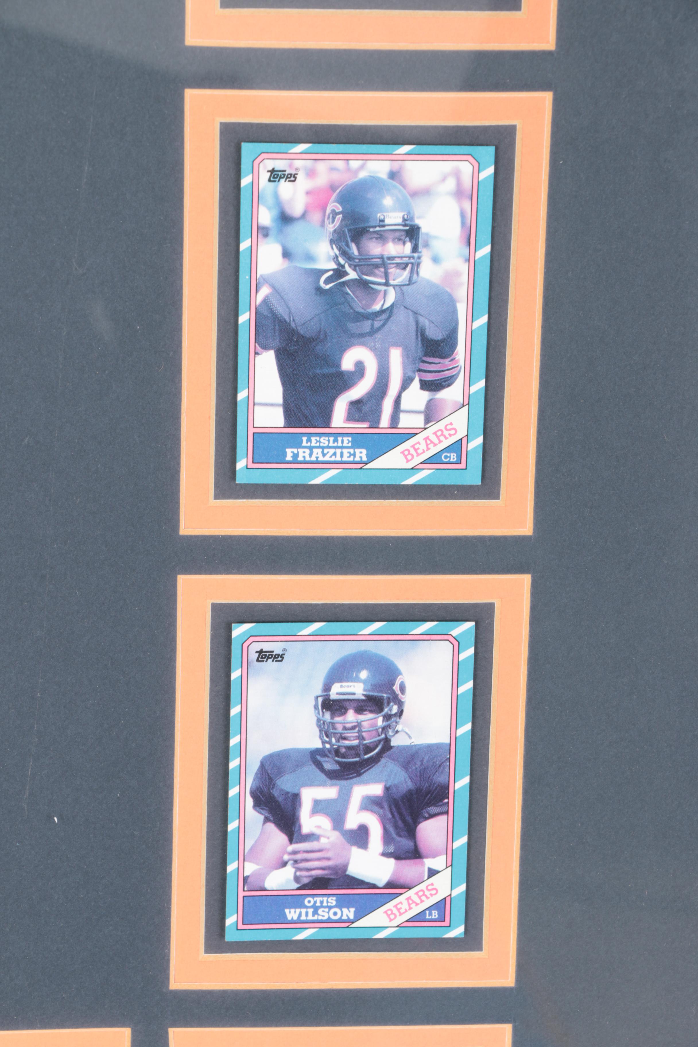 Framed Chicago Bears Newspaper and Cards