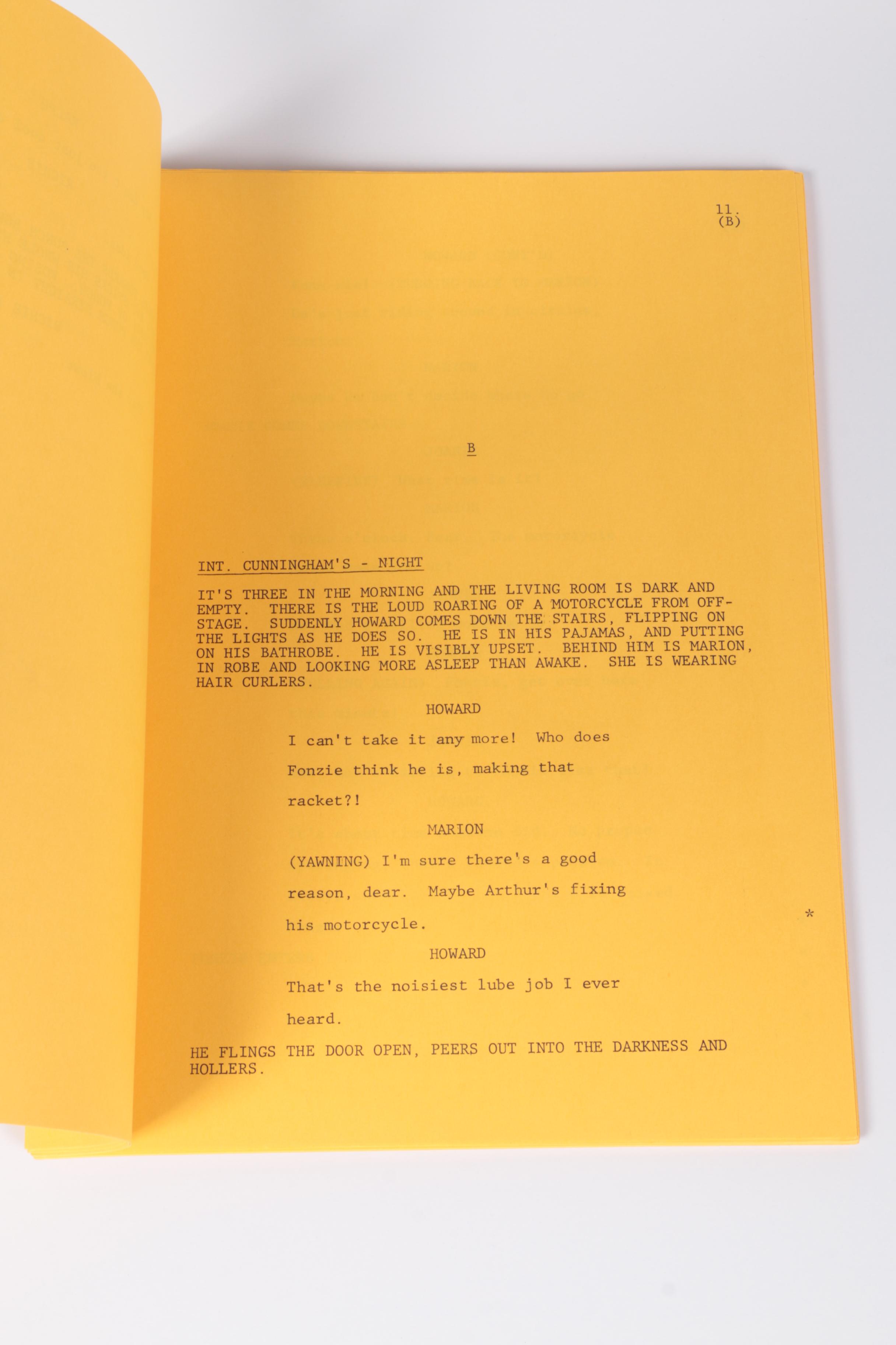 Autographed 1979 "Happy Days" Script Framed with Cast Photos