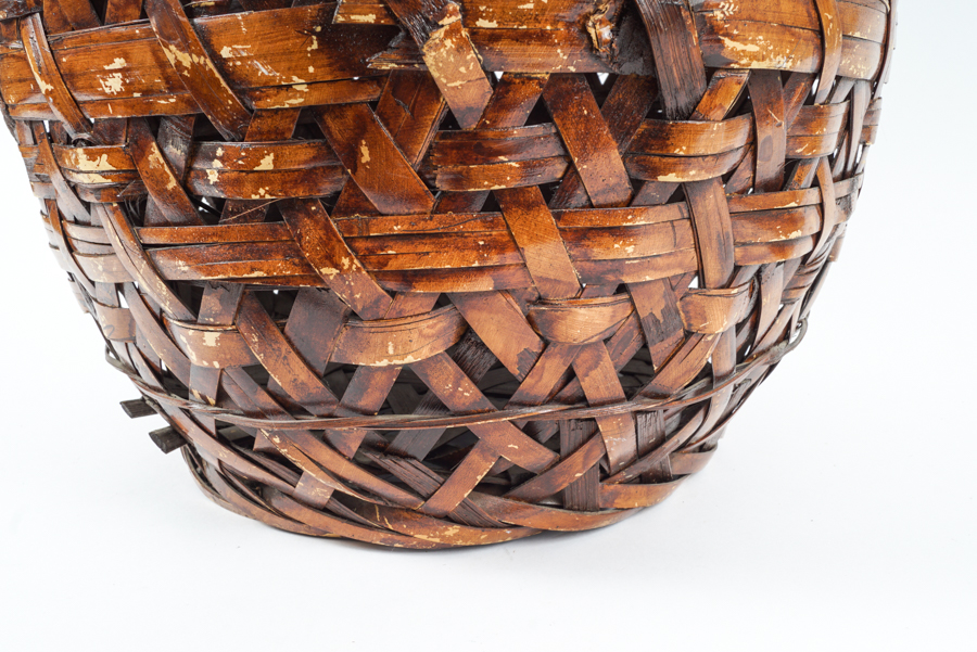 Vintage Woven Bamboo Vessel