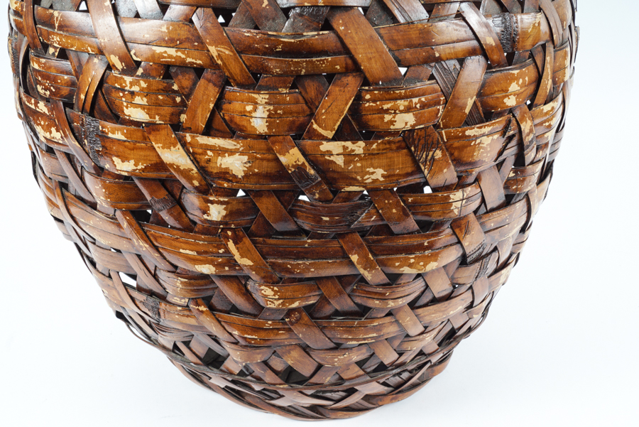 Vintage Woven Bamboo Vessel
