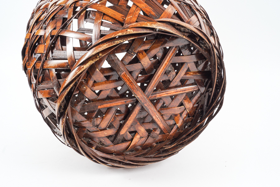 Vintage Woven Bamboo Vessel