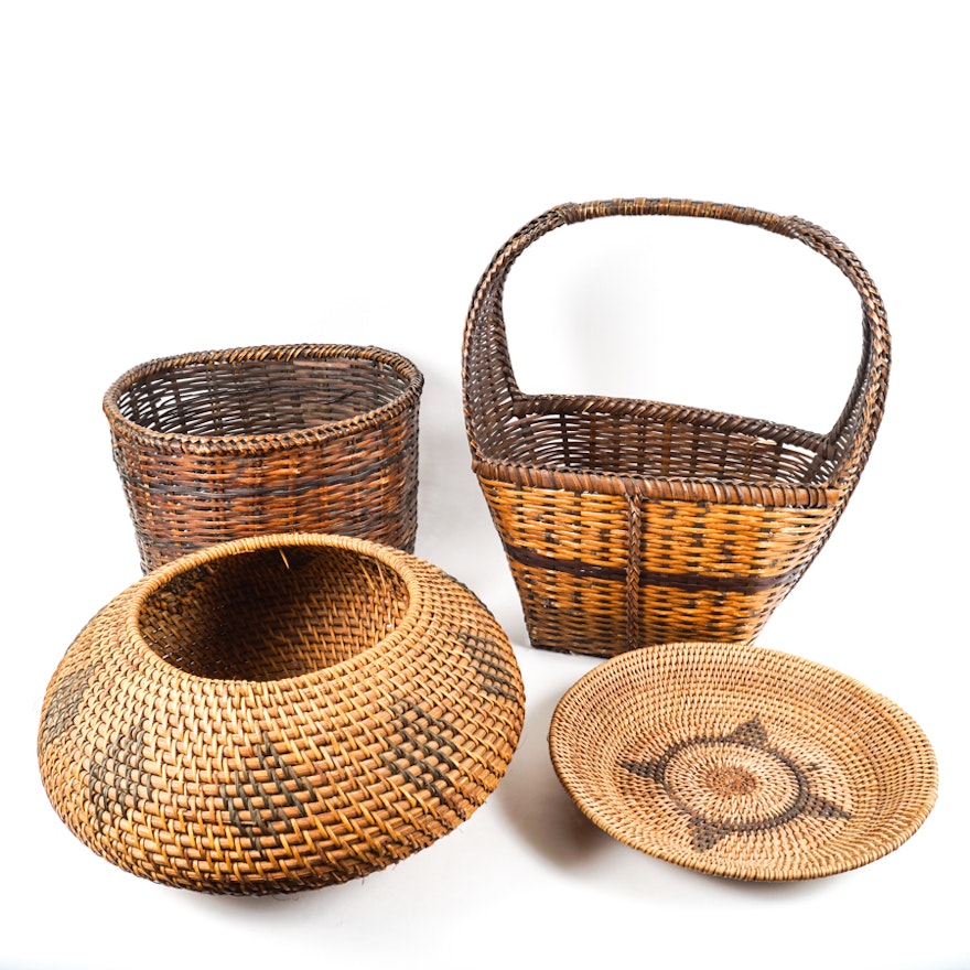 Collection of Hand-Woven Basketry
