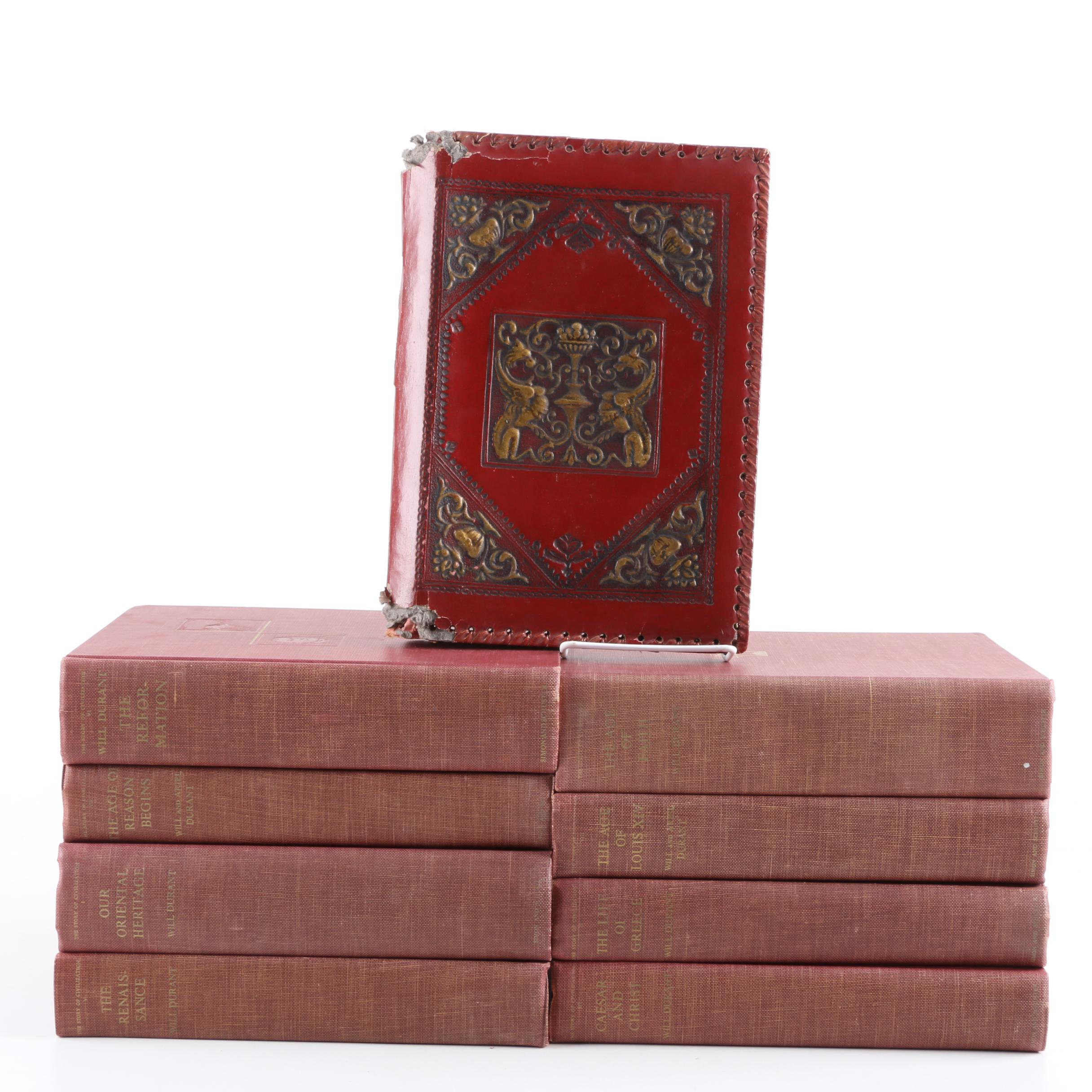 1963 "The Story of Civilization" Volumes I–VIII and Decorative Book Cover