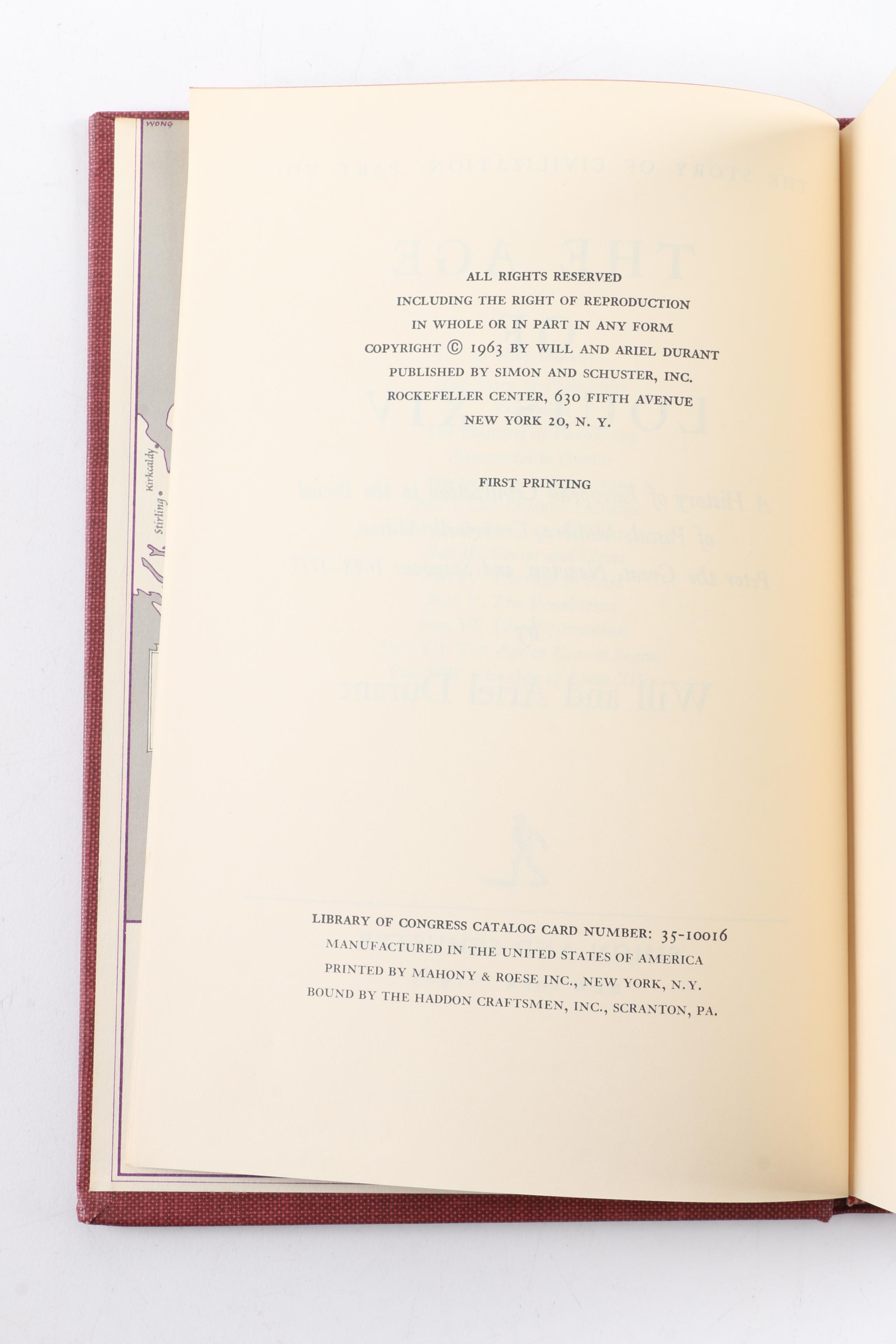 1963 "The Story of Civilization" Volumes I–VIII and Decorative Book Cover