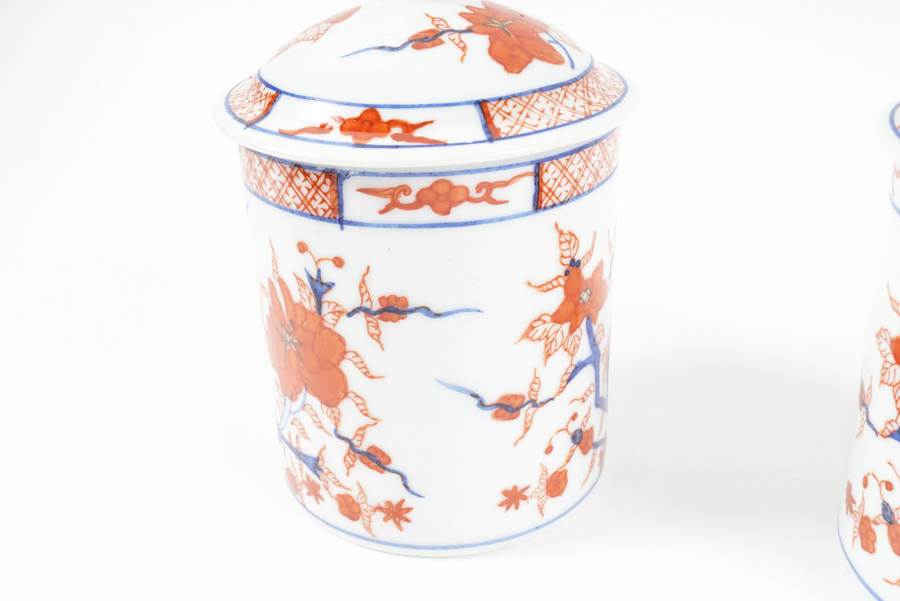 Pair of Chinese Ling Chi Lidded Mugs