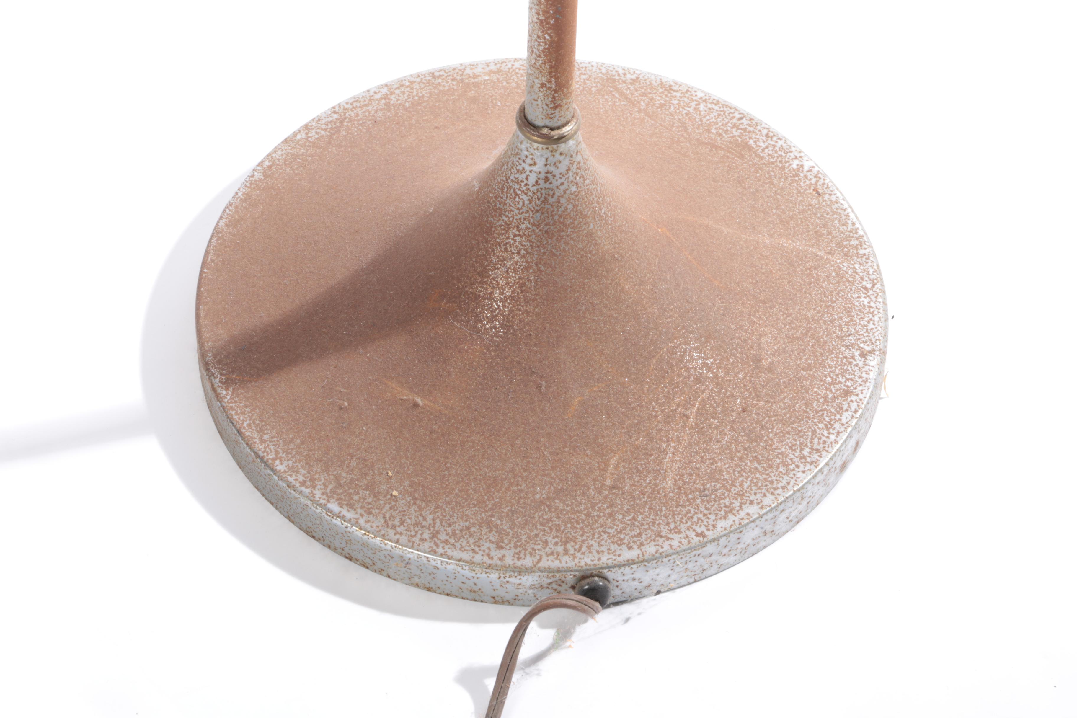 Vintage Mid-Century Metal Floor Lamp with Acrylic Tray Table