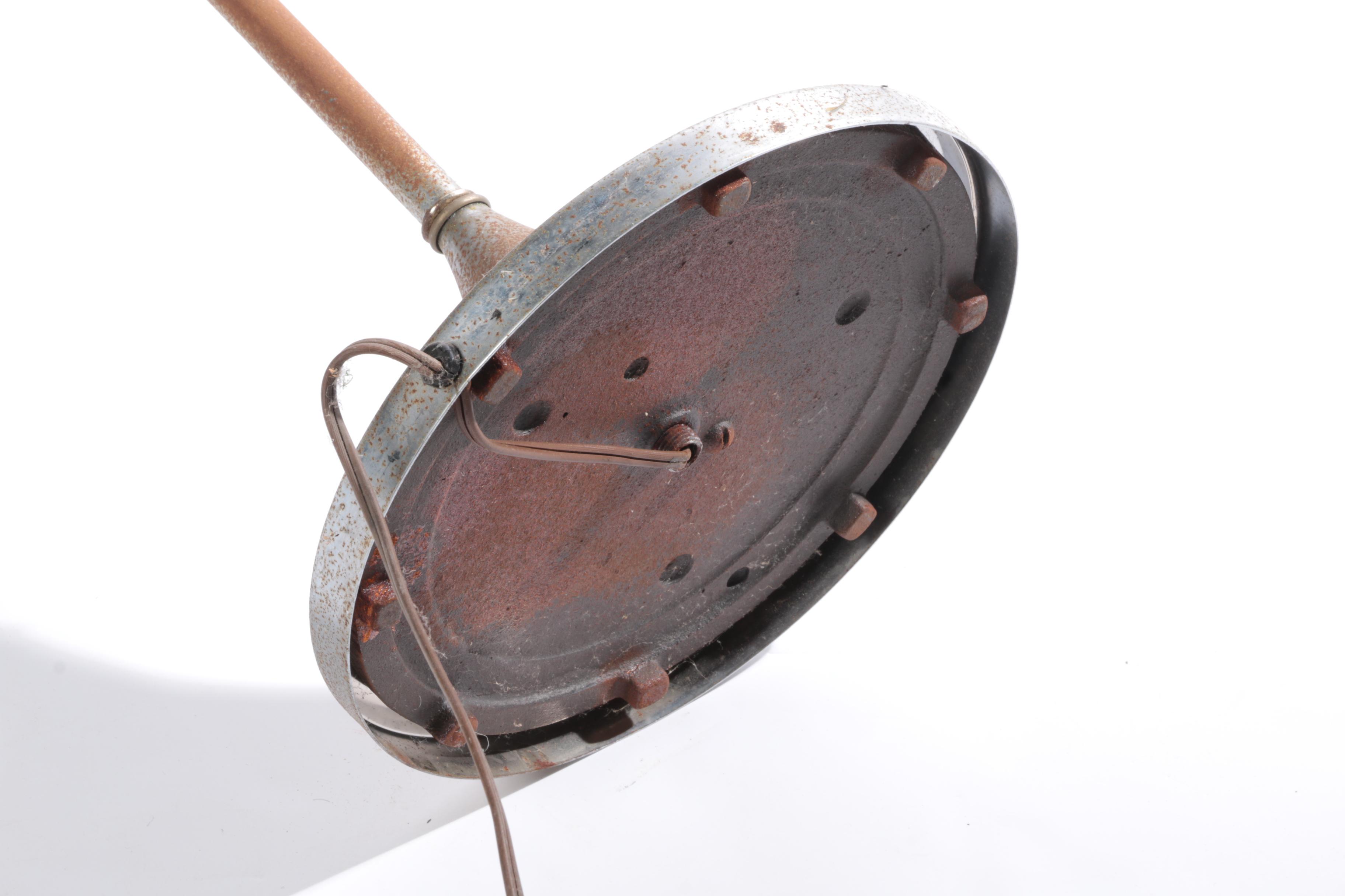 Vintage Mid-Century Metal Floor Lamp with Acrylic Tray Table