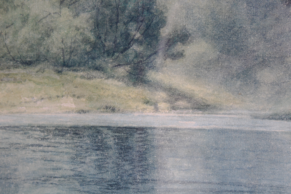 J. W. Bell Watercolor Pastoral Scene