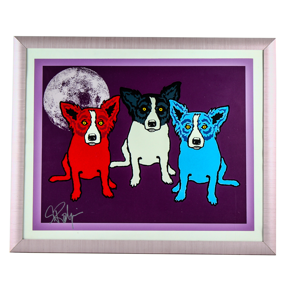George Rodrigue Signed Serigraph "Split Personality with Moon"