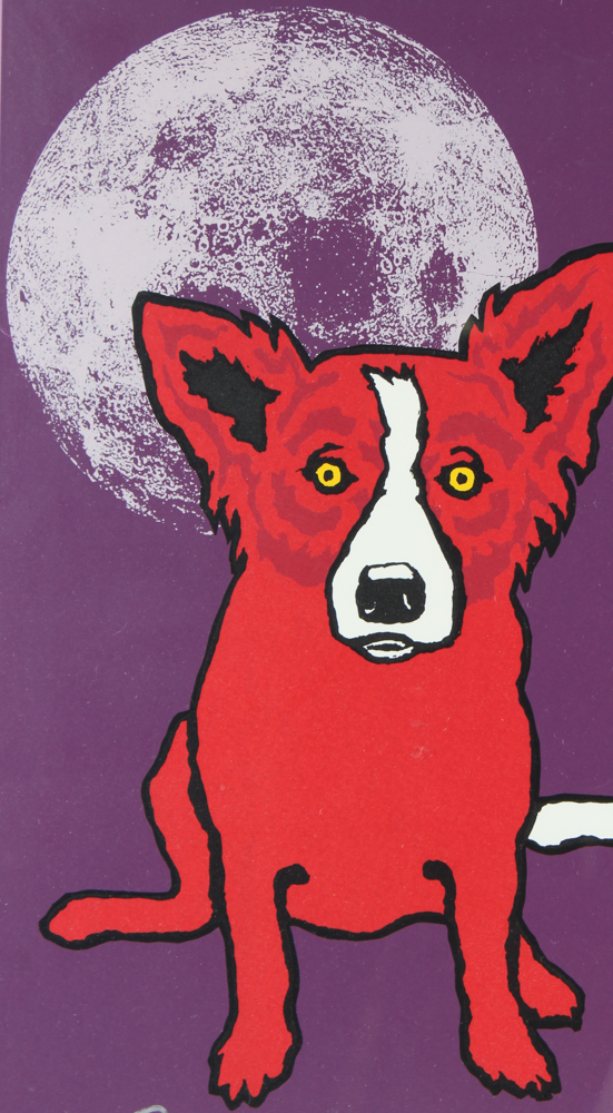 George Rodrigue Signed Serigraph "Split Personality with Moon"