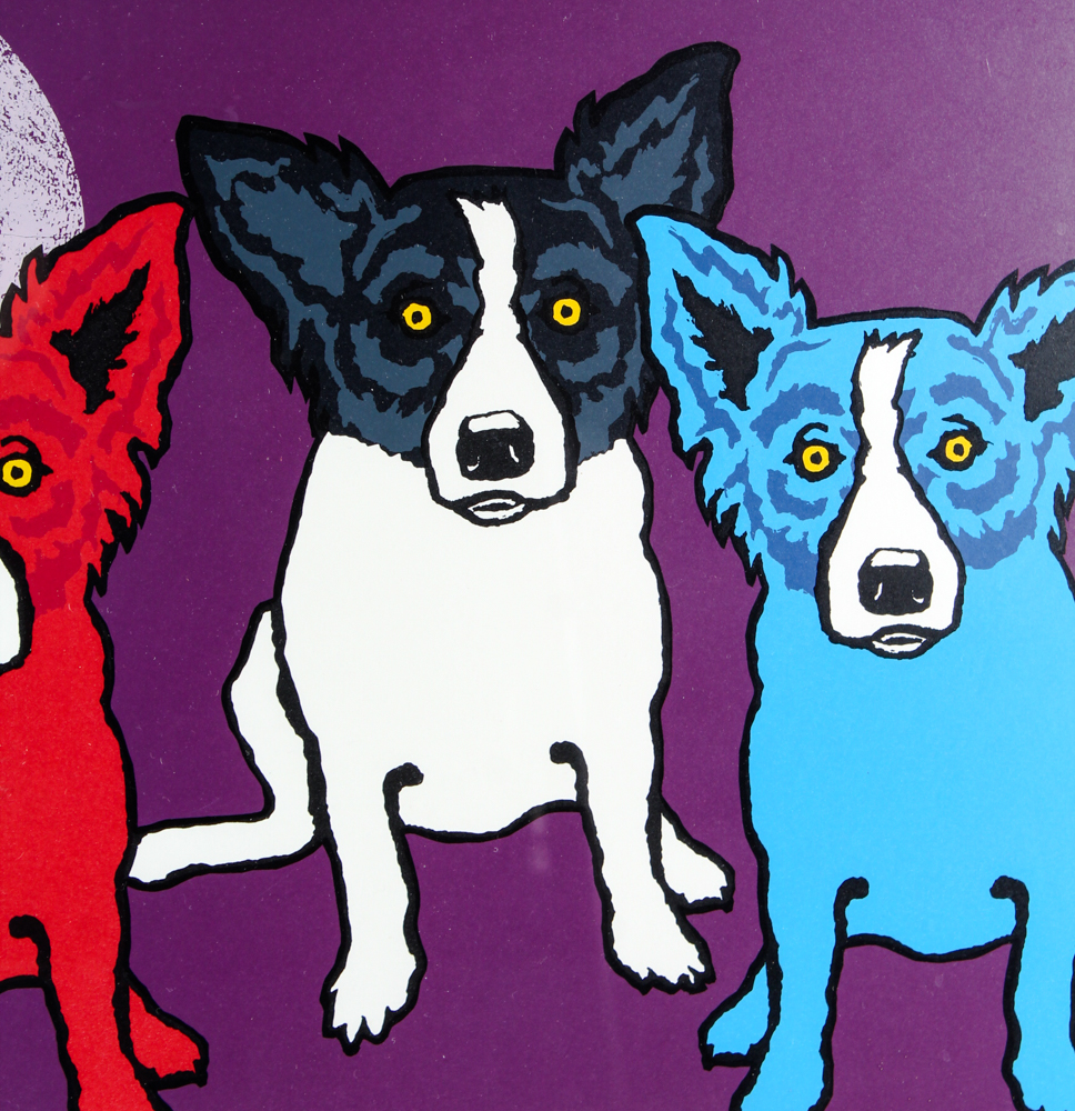 George Rodrigue Signed Serigraph "Split Personality with Moon"