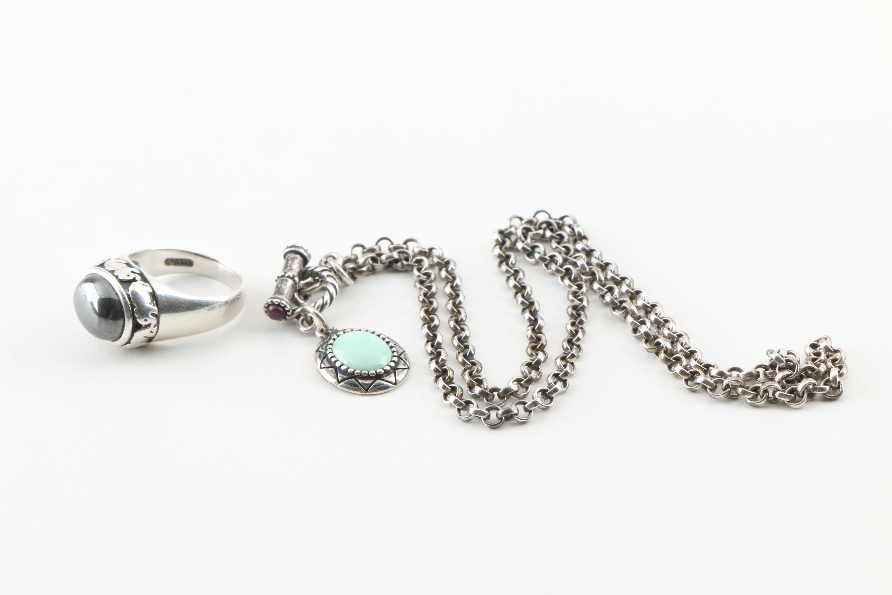 Sterling Silver Gemstone Jewelry Featuring Carolyn Pollack Turtle Demi Parure