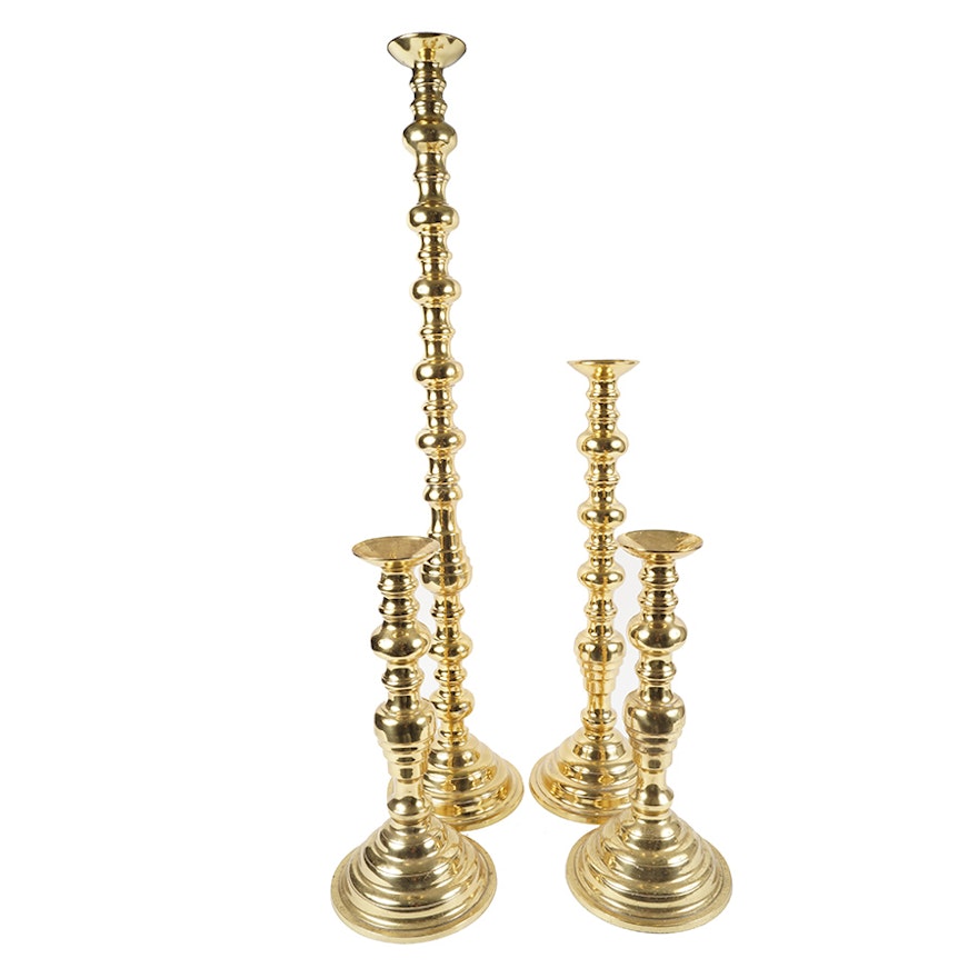 Group of Brass Candlesticks