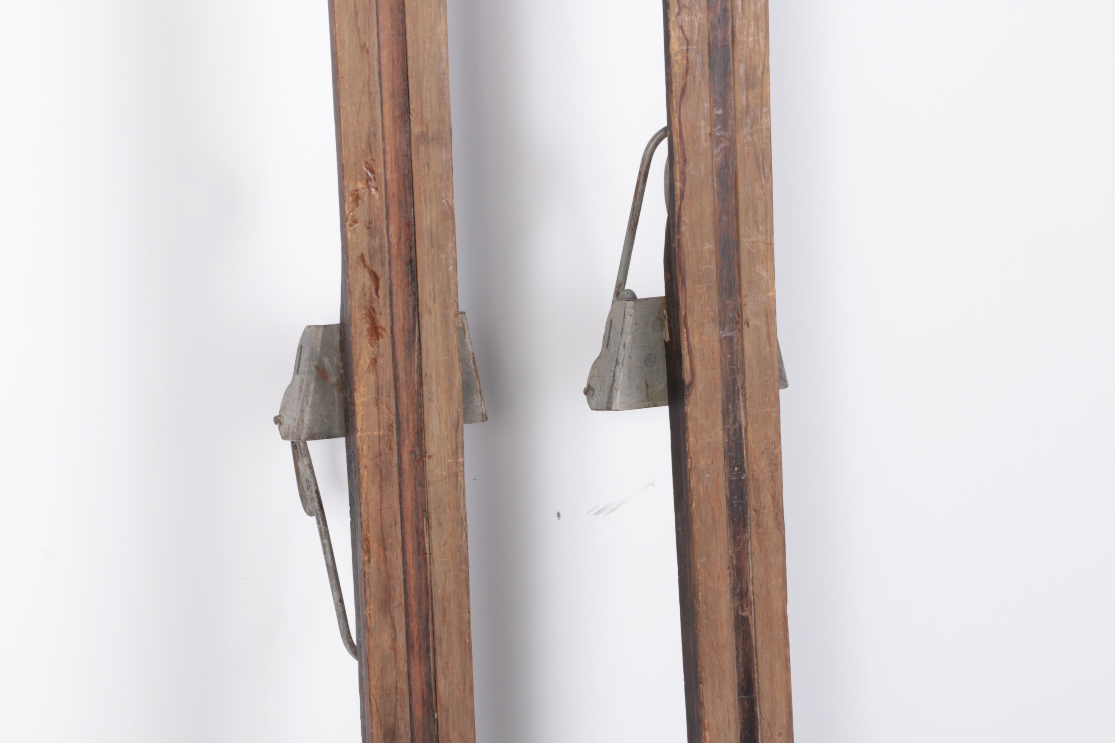 Pair of Vintage Wooden Skis