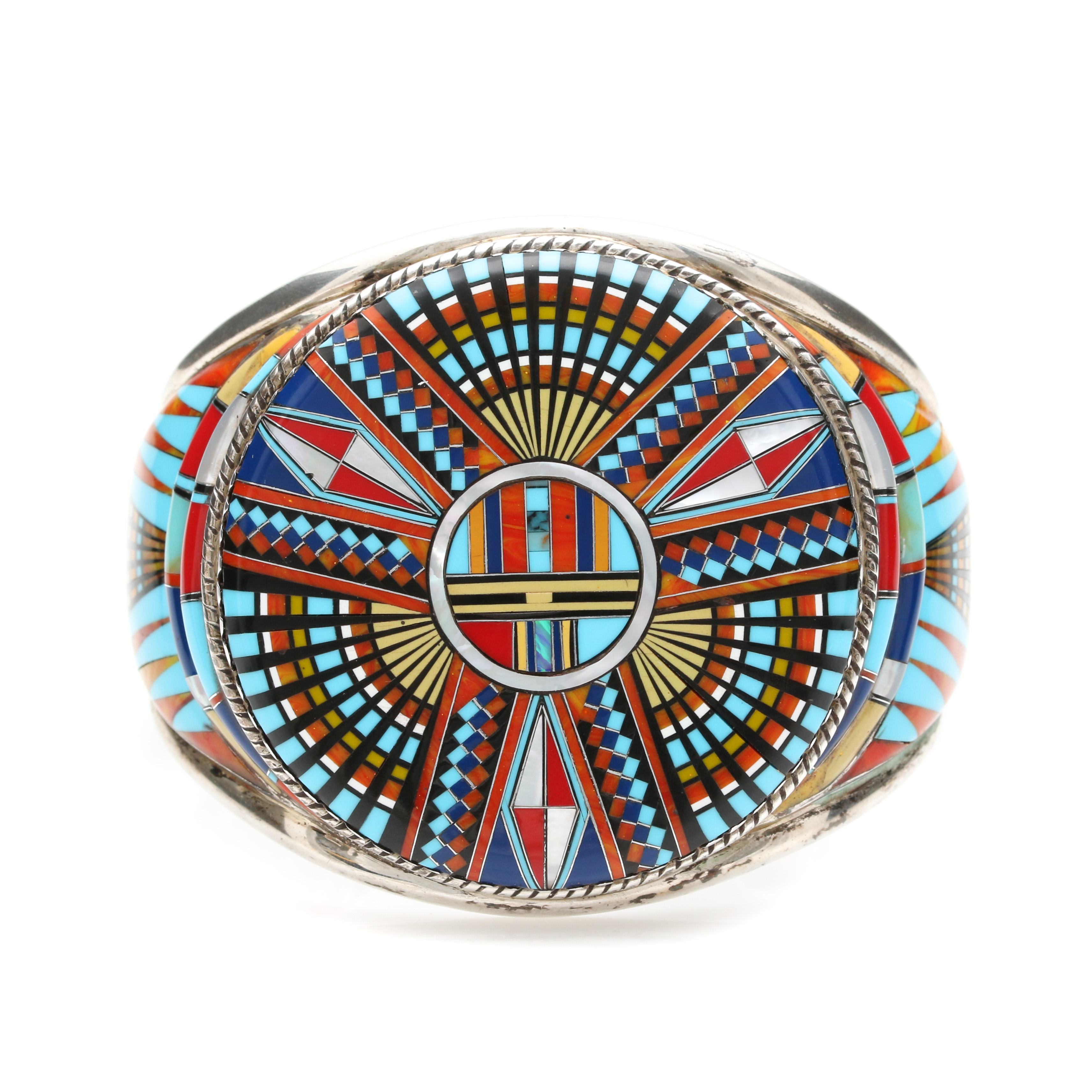 Guam⭐︎ Raymond Gasper Zuni Handcrafted Tawa Sunface Mosaic Inlay