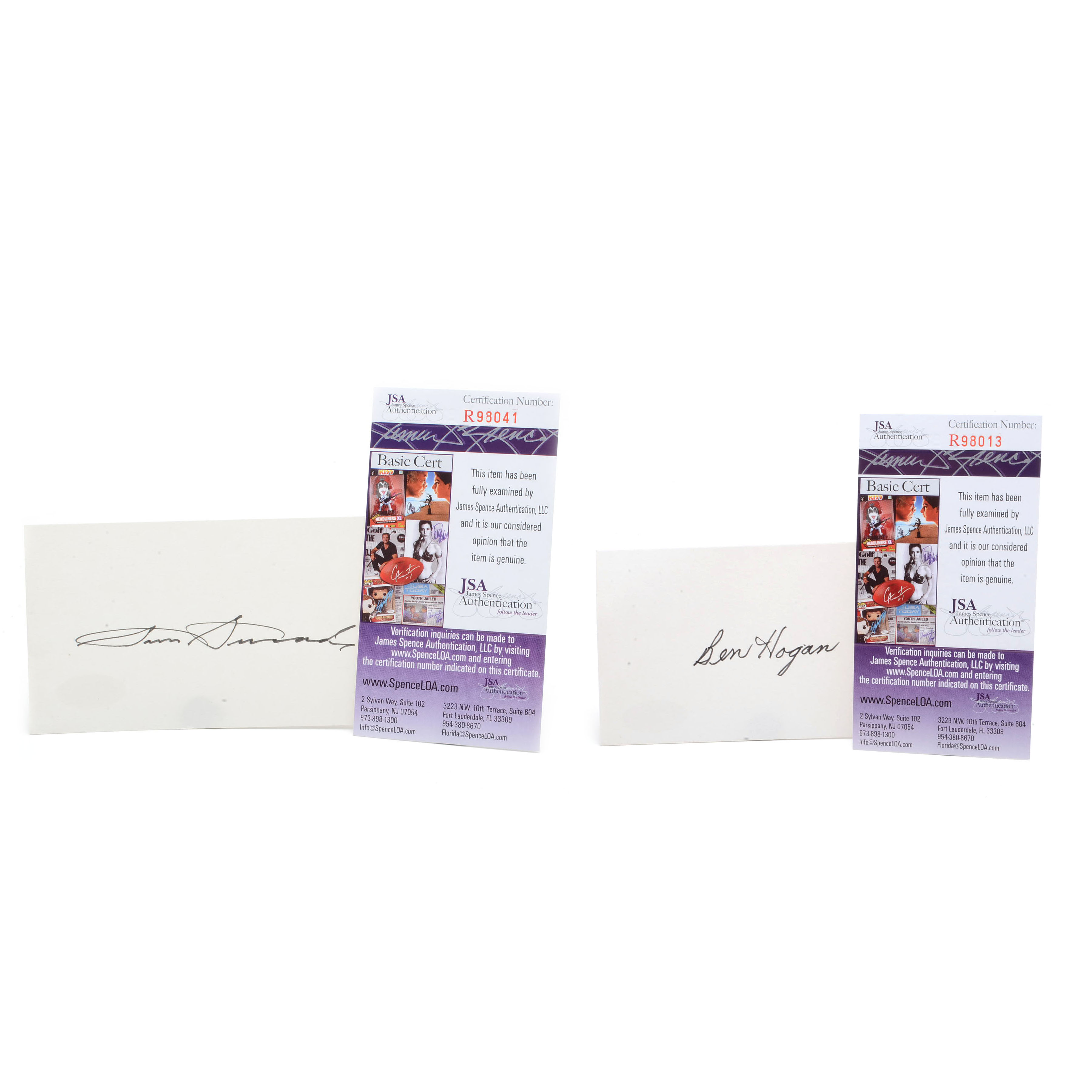 Hogan and Snead Cut Signatures  COAs