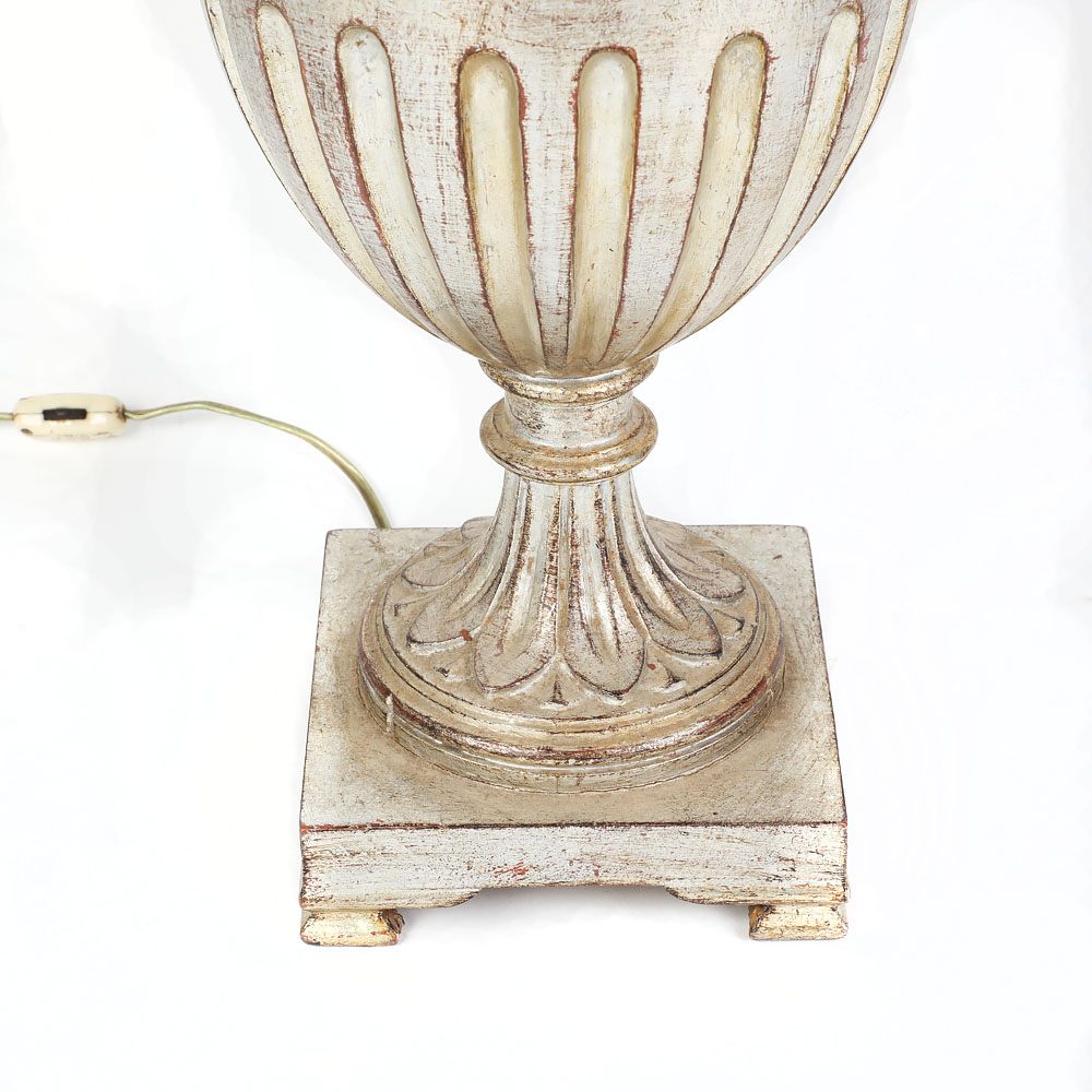 Vintage Mid-Century Marbro Lamp Company Silver Gilt Urn Lamp with Swag Detail