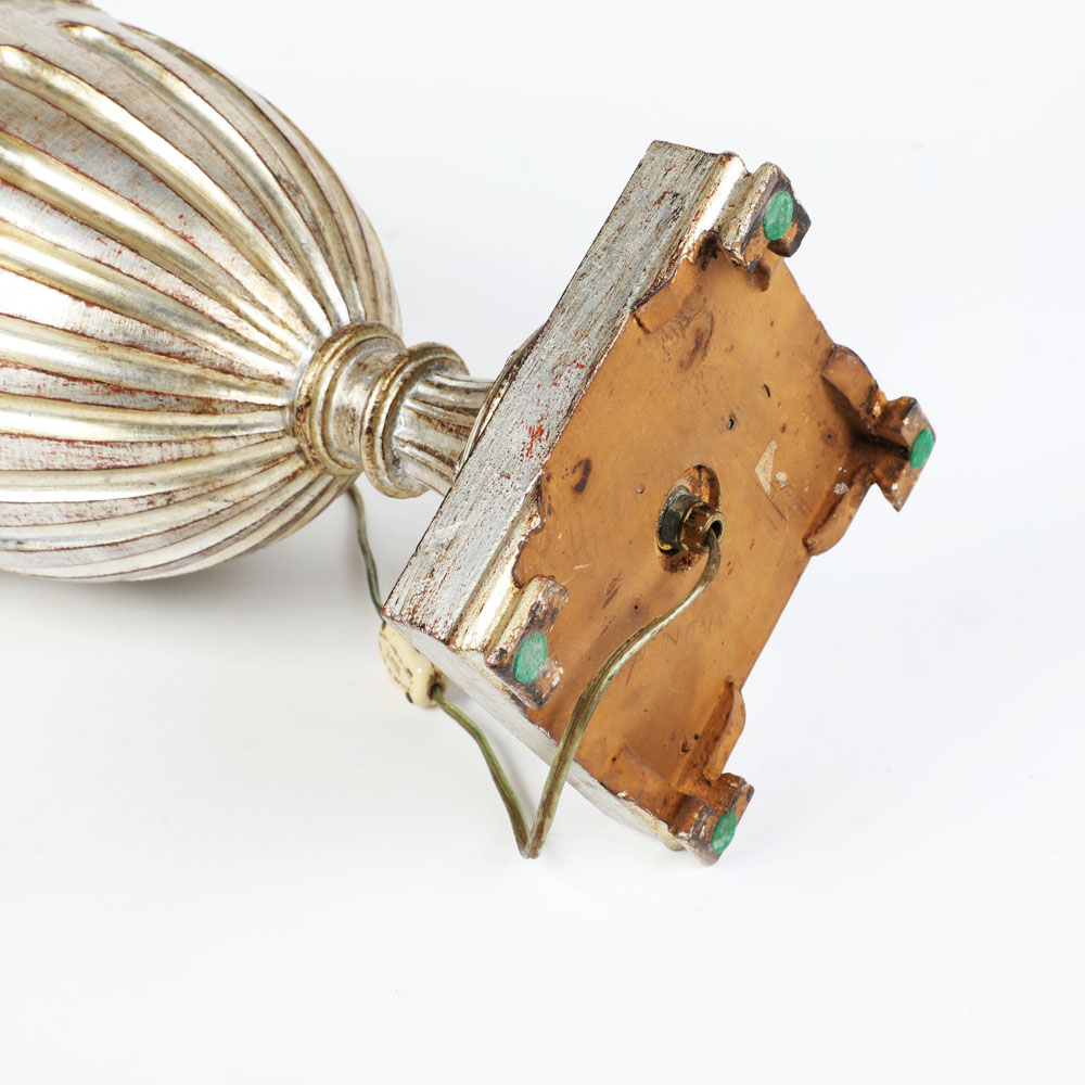 Vintage Mid-Century Marbro Lamp Company Silver Gilt Urn Lamp with Swag Detail