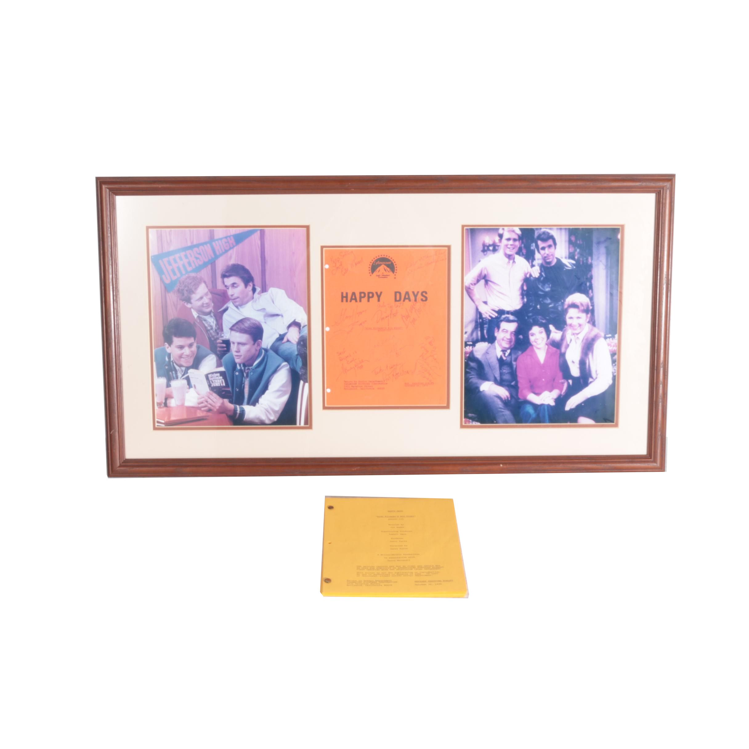 Autographed 1979 "Happy Days" Script Framed with Cast Photos