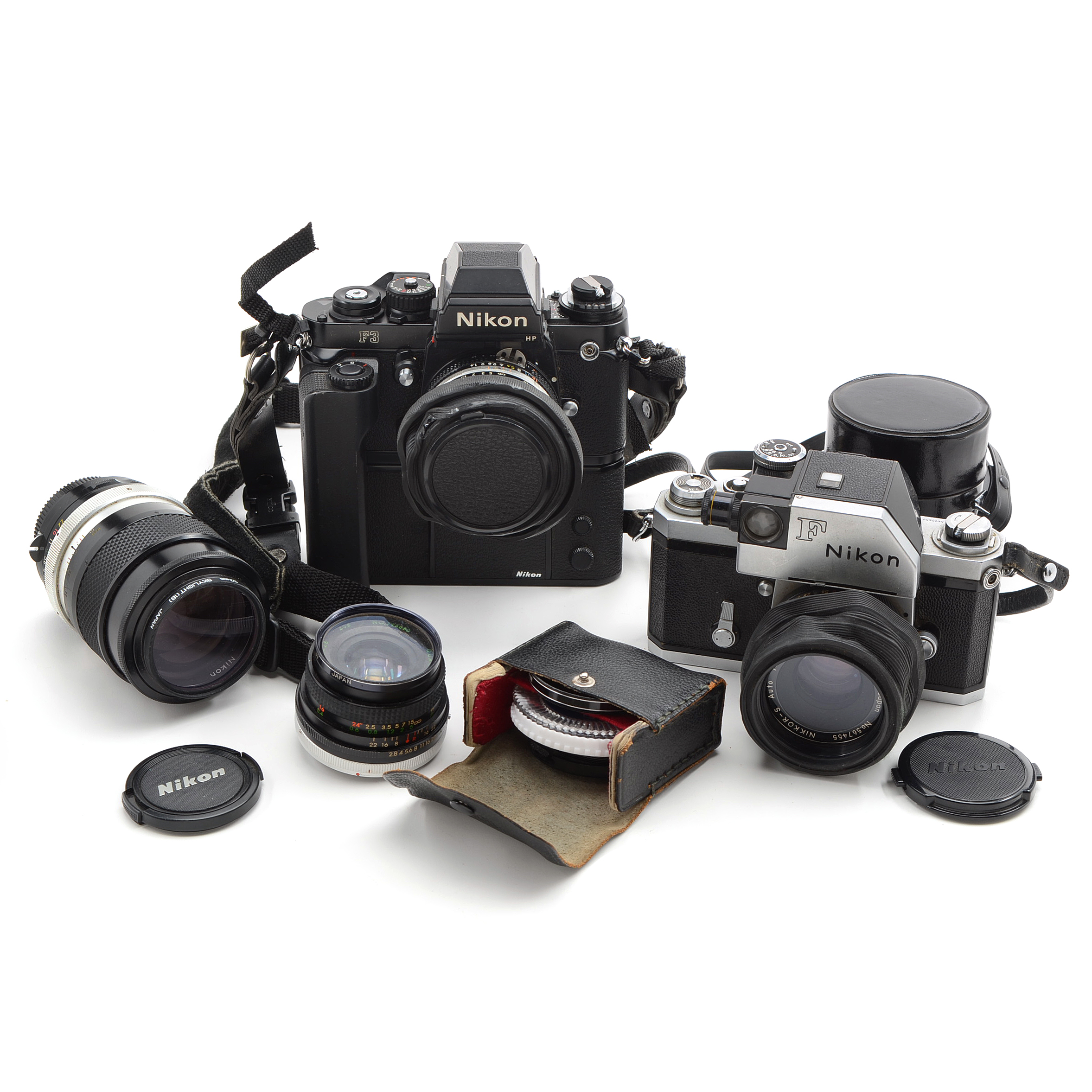 Two Vintage Nikon 35MM Film Cameras And Accessories