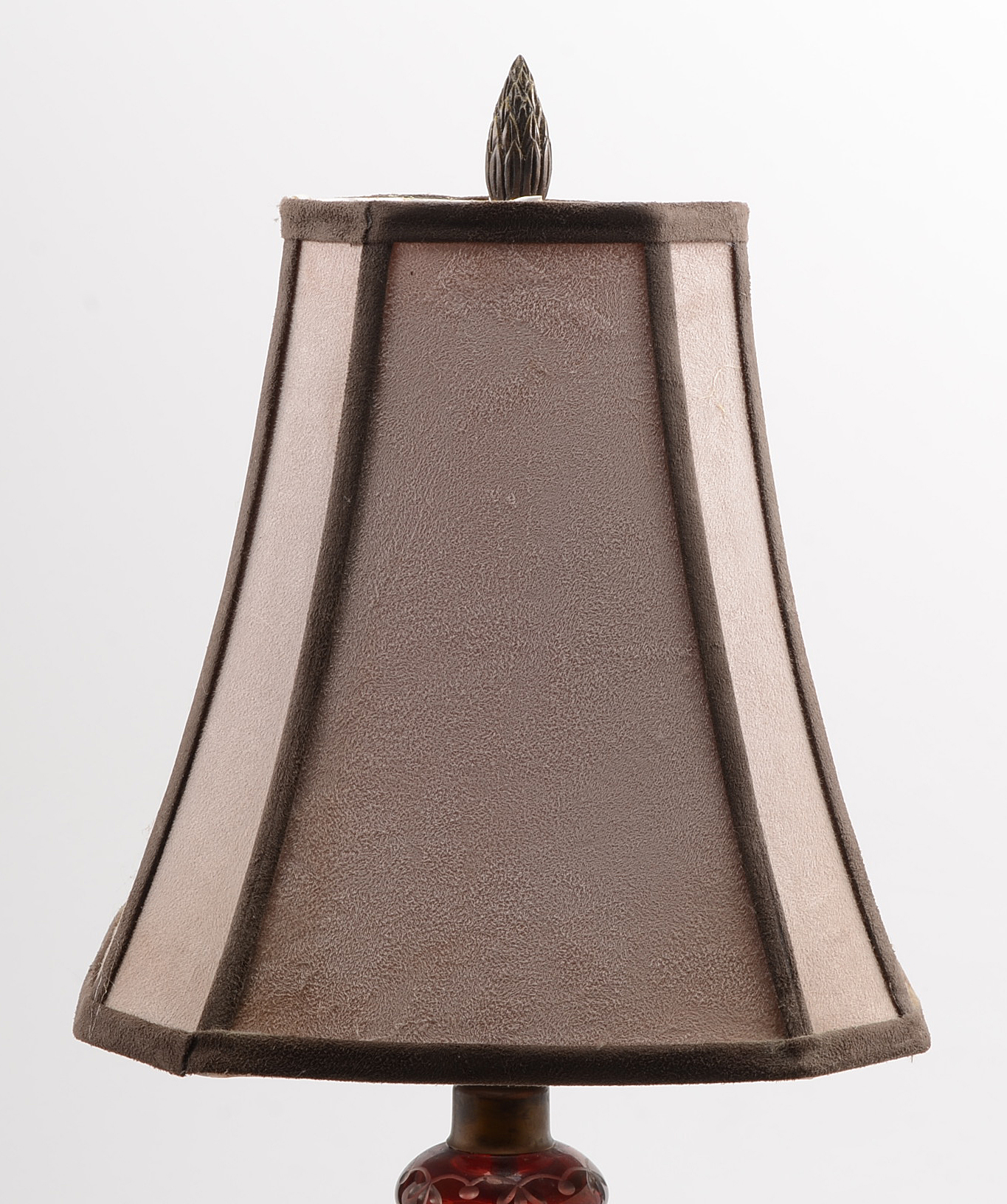 Vintage Ruby Cut to Clear Glass Table Lamps