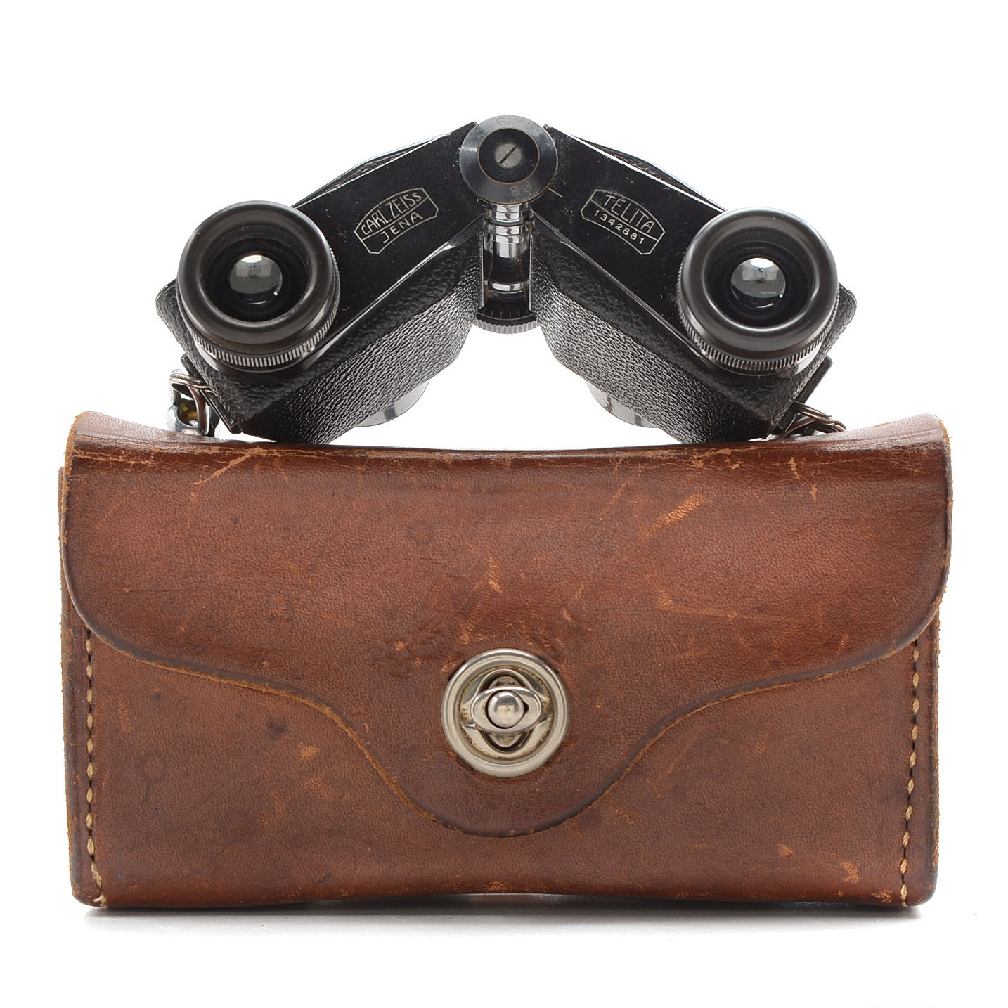 Carl Zeiss Circa 1920's Telita 6 x 18 Field Glasses in Original Leather Case